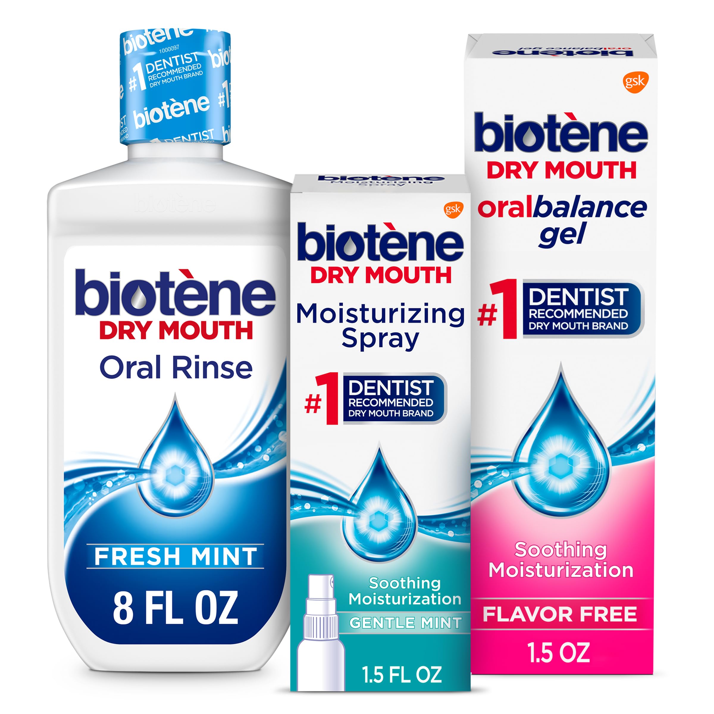 biotène Dry Mouth Management Oral Rinse Dry Mouth Spray and Moisturizing Gel Kit, 1 Count