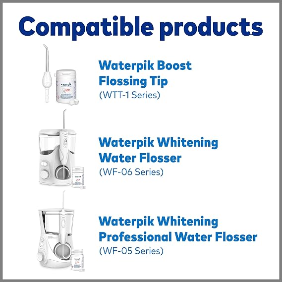 Waterpik Aquarius Water Flosser with 10 Settings, 7 Tips, ADA Accepted Black WP-662 Bundle with Waterpik Fresh Mint Whitening Refill Tablets 30 Count WT-30