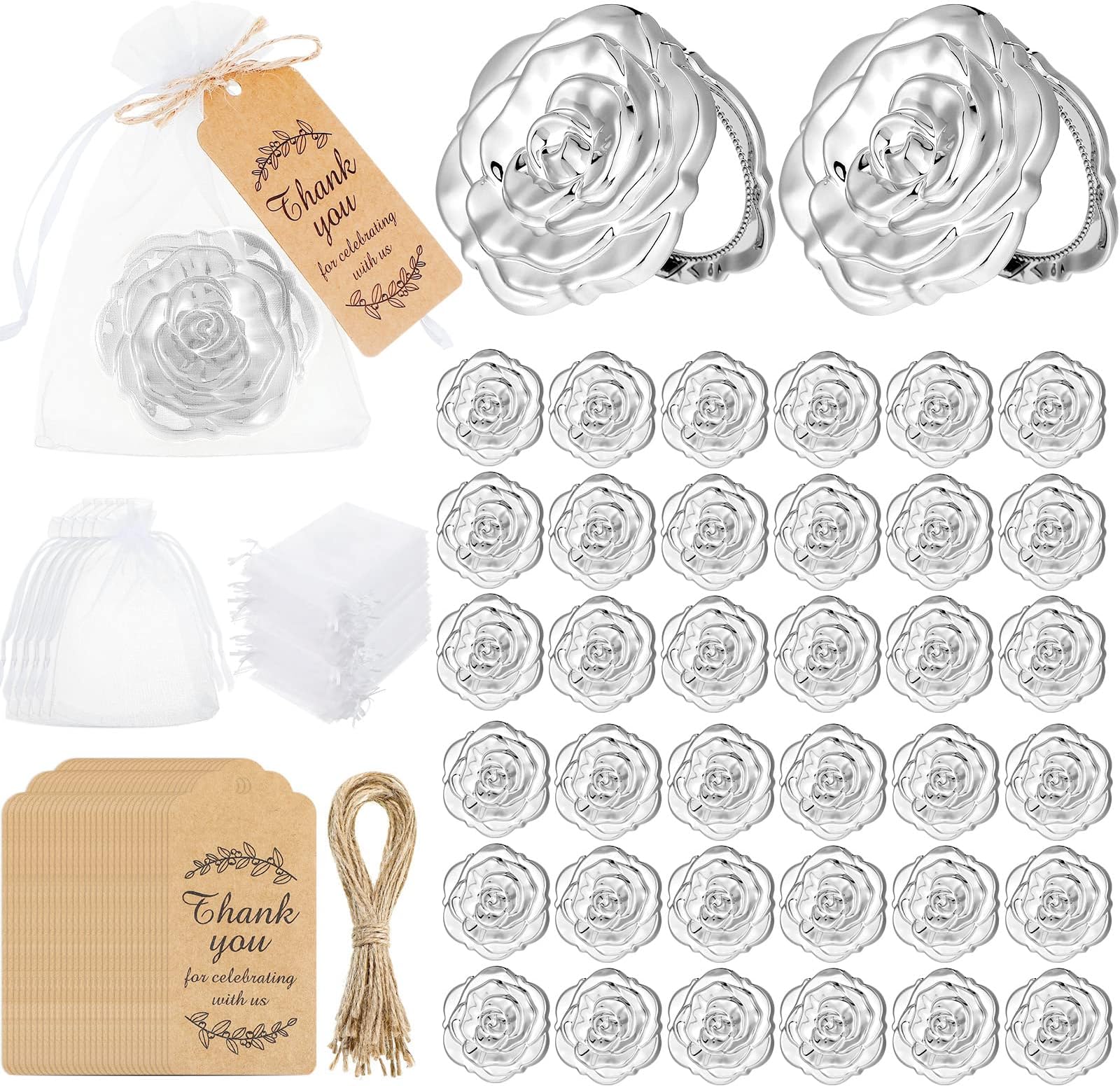 Woanger 36 Set Rose Compact Mirrors Bulk Wedding Favors