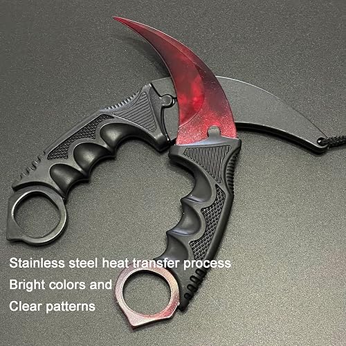 Miniatura 2 de Karambit - Cuchillo de entrenamiento de práctica de acero inoxidable no ofensivo, cuchillo de karambit con funda para principiantes, cuchillos de