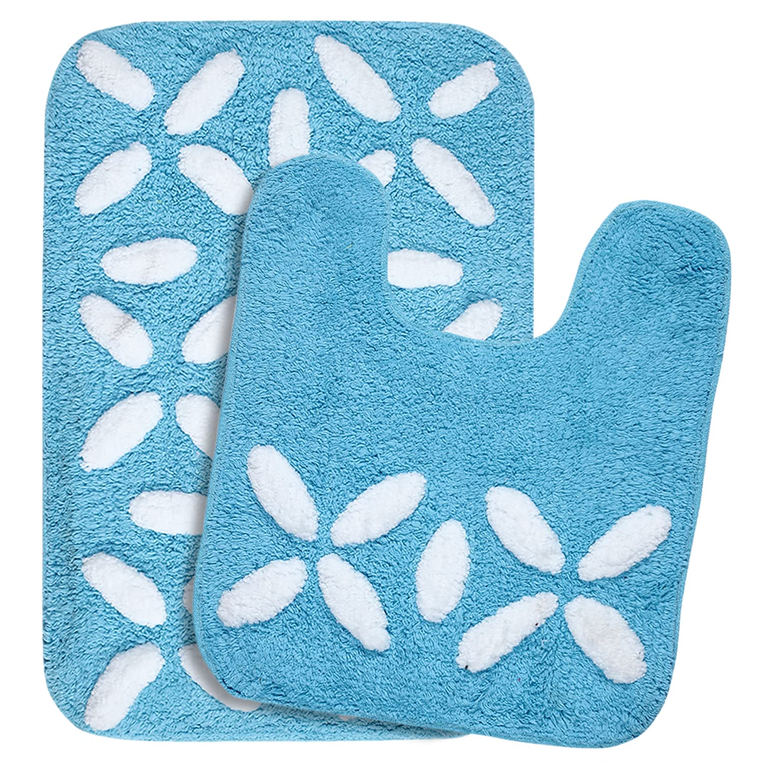 Saral Home Cotton Bathmat with Contour mat(Turquoise, 40X60 CM) (B07G78QZJG) Amazon Price History, Amazon Price Tracker