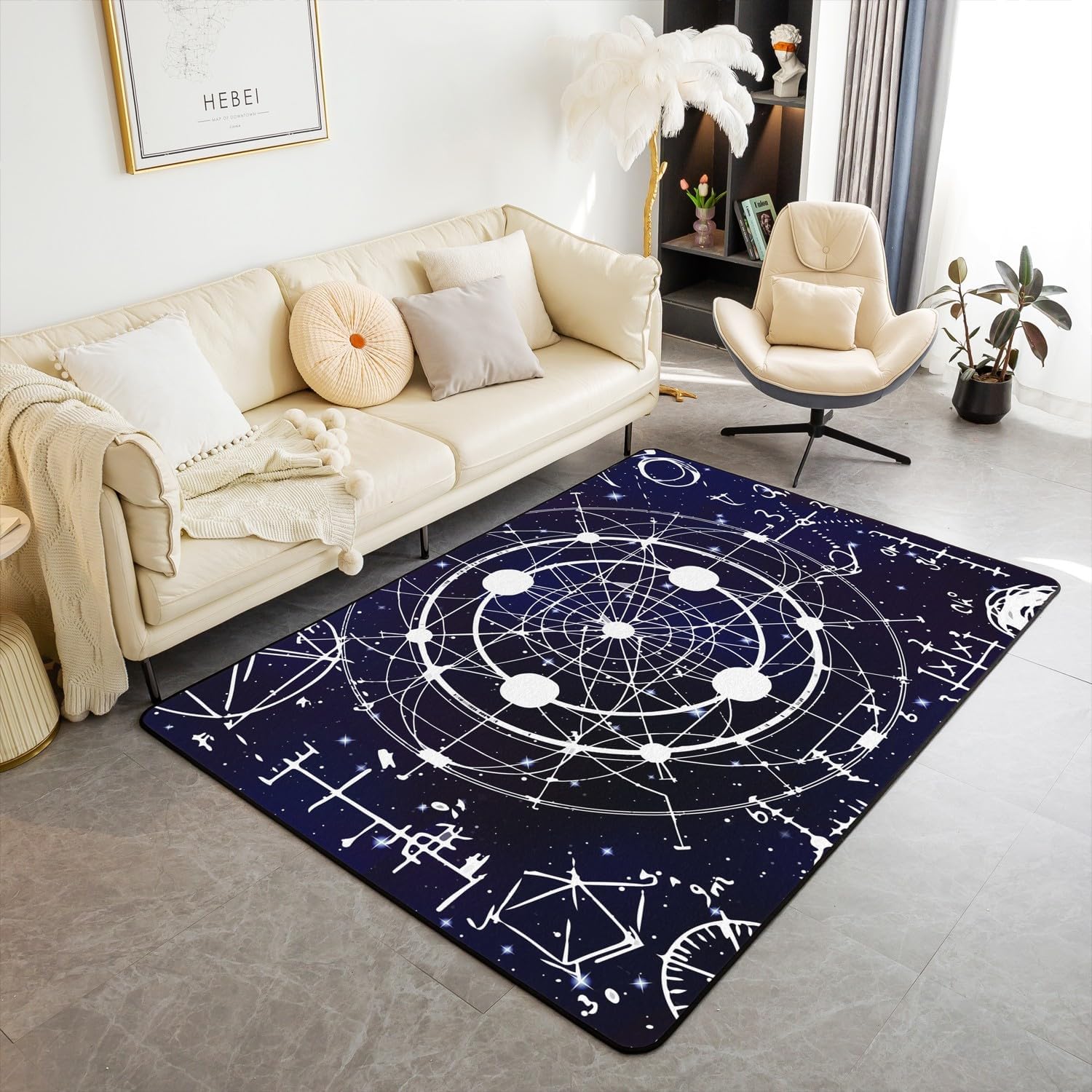 Erosebridal Science Theme Area Rug 5x7 Math Equation Non Slip Rug Teens Science Carpet Mathematics Decorative Accent Rug Math Science Style Area Rugs for Bedroom Home Dorm