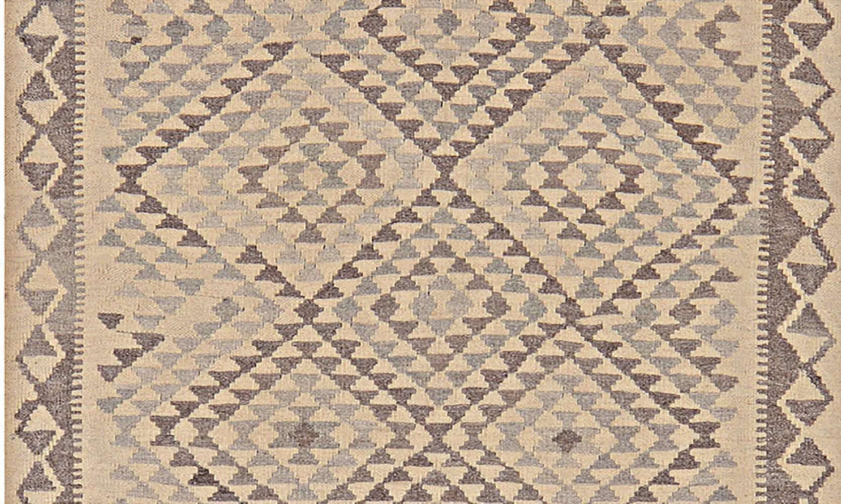 Afghan Kelim Old Style Natural Tapis tissé à la main Beige géométrique 100 x 200 cm