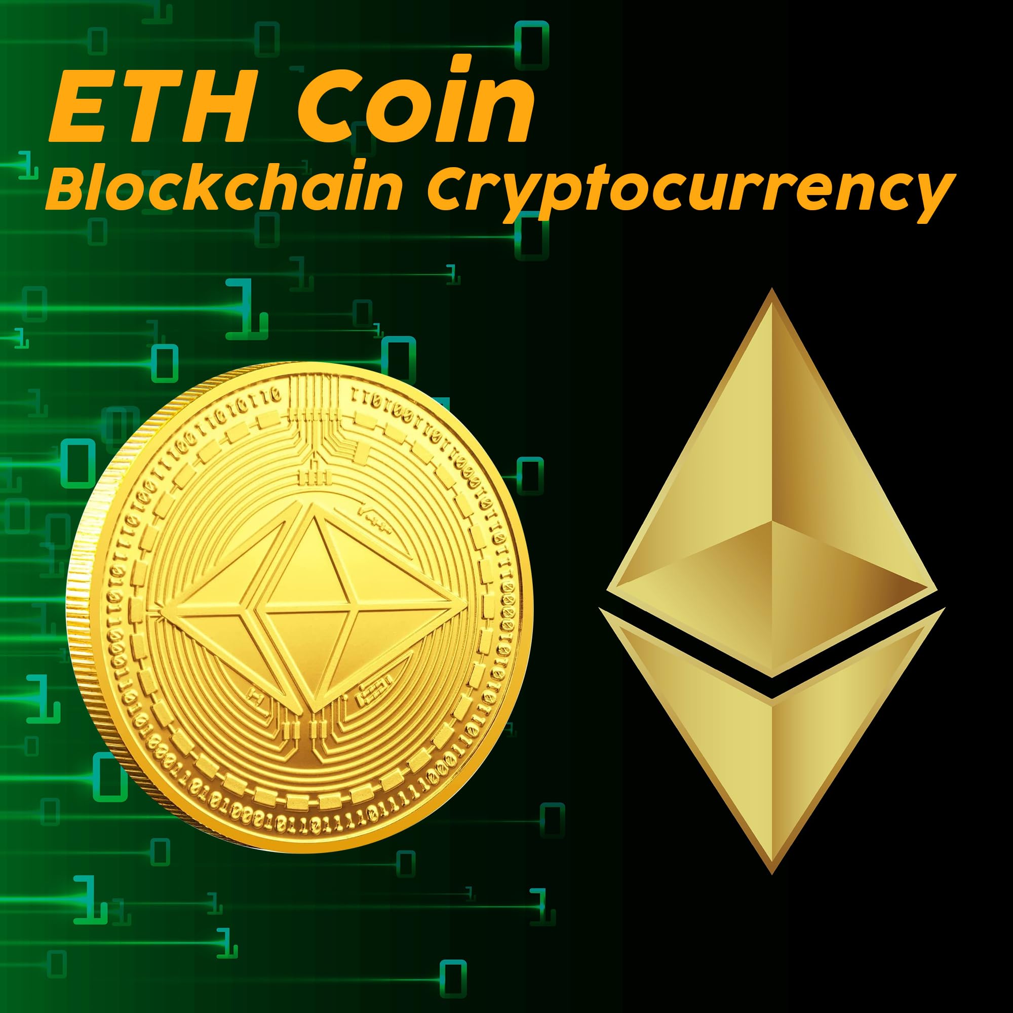 Amazon.com: Naturiway 1Pcs 24K Gold Plated Ethereum Commemorative Coin, 3mm  ETH Collectible with Protective Case, Ungraded, Not Graded by Seller : Toys  & Games