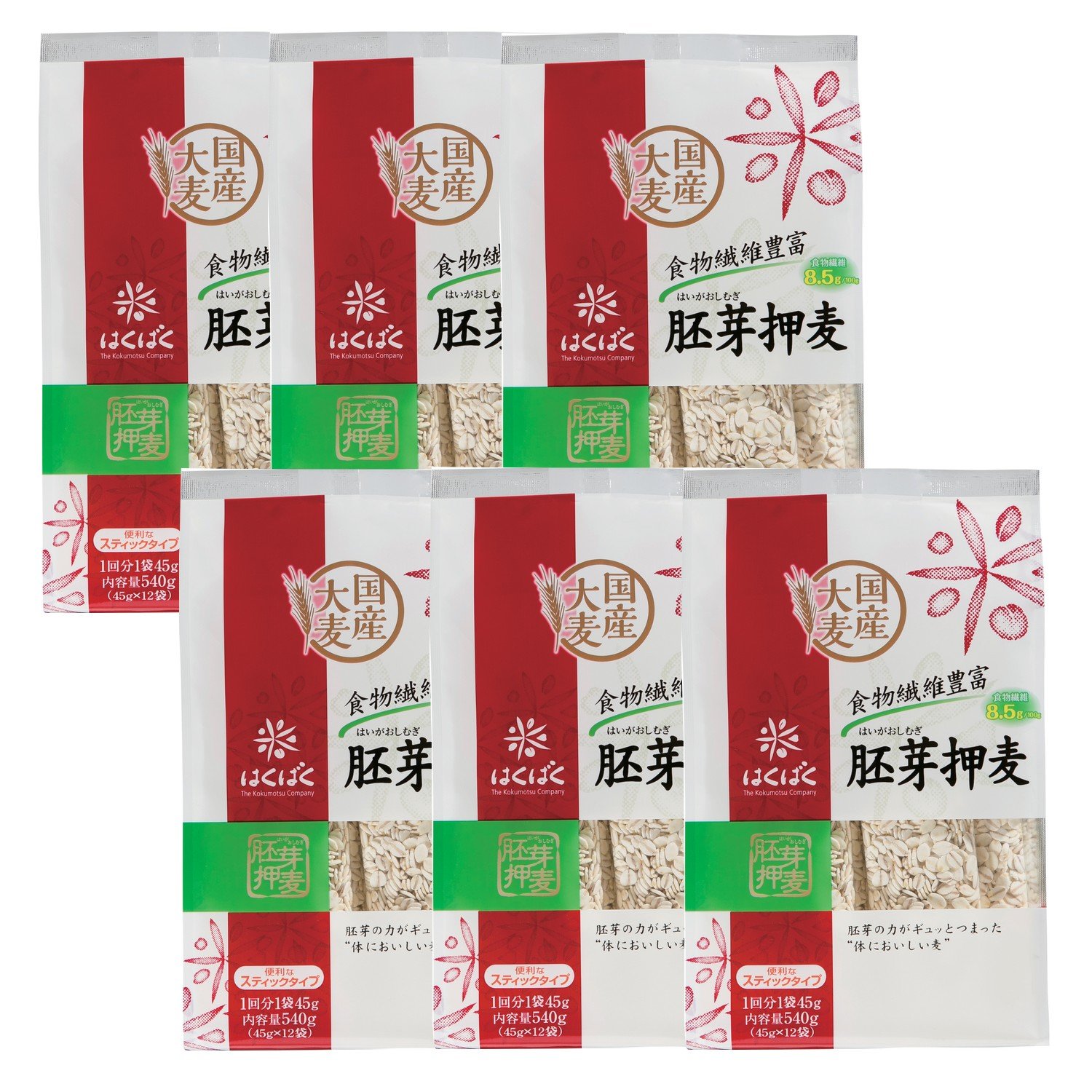 はくばく 胚芽押麦 個包装 540g×6袋