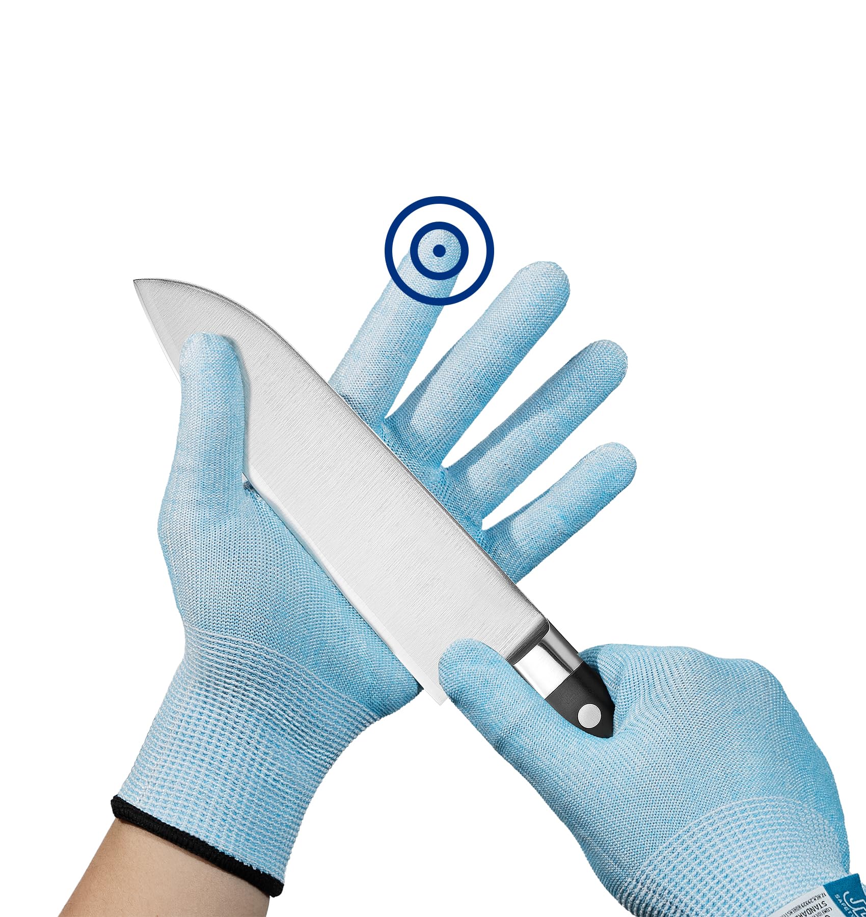 JDL ANSI A5 Cut-Resistant Gloves for Women, Food Grade, Knife Protection, Glass Handling, Superior Comfort & Lightweight, Blue, Small