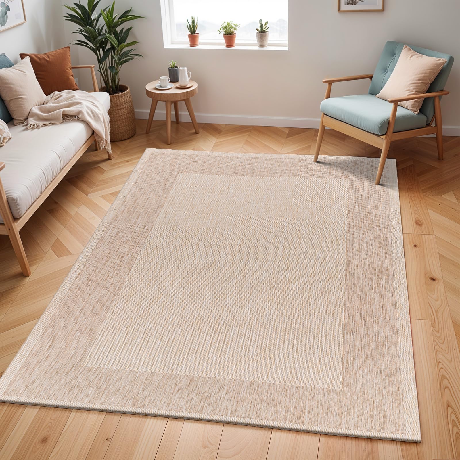 Livabliss Beige/Ivory Tuareg-Cottage In- & Outdoor Jute-Look Rug - 160 X 213 Cm