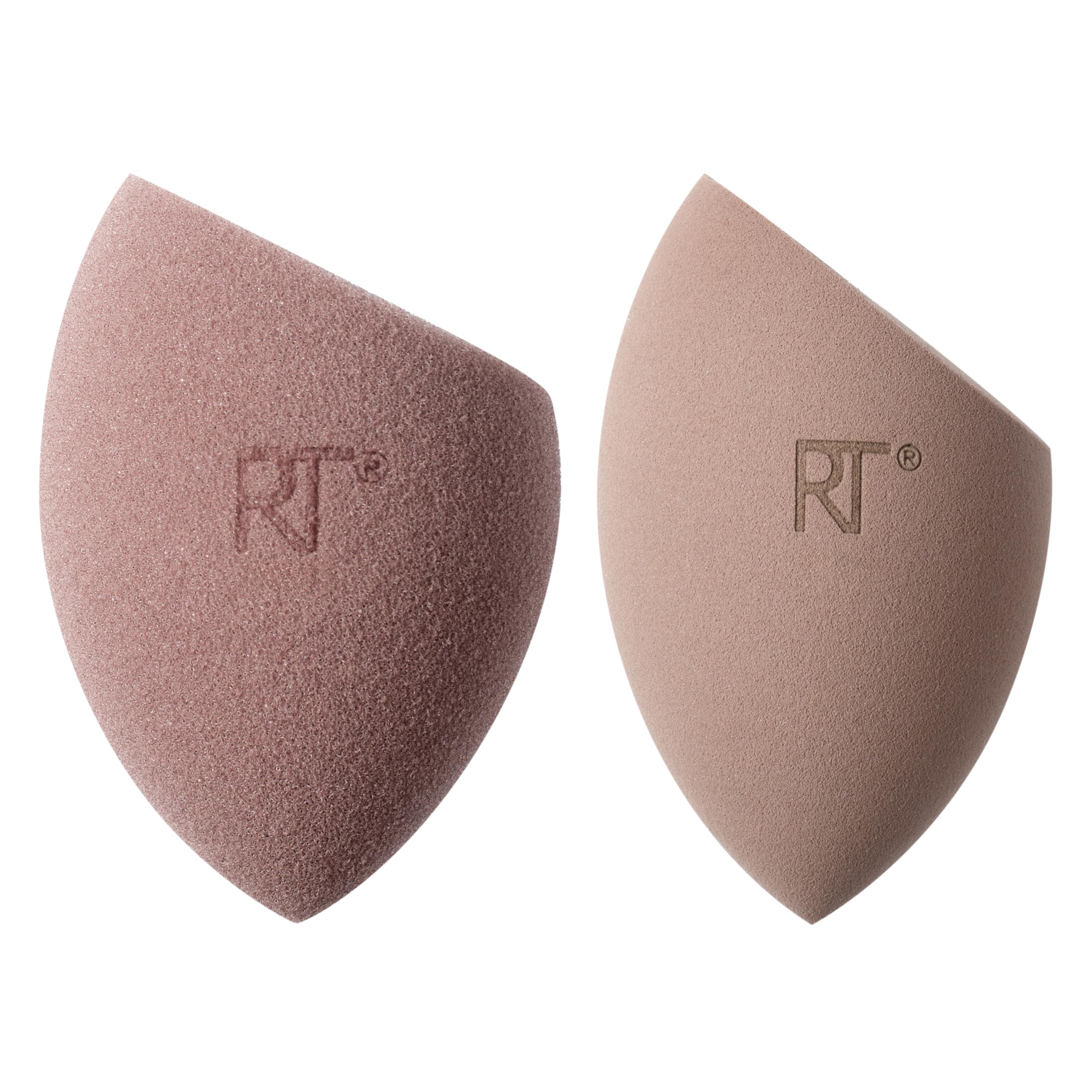 Real Techniques New Nudes Bare Finish Sponge Duo, Beauty Sponges for Liquid Foundation, Skin Tint & Concealer, Light-to-Full Coverage, Latex-Free Makeup Sponges, Cruelty-Free, 2 Count