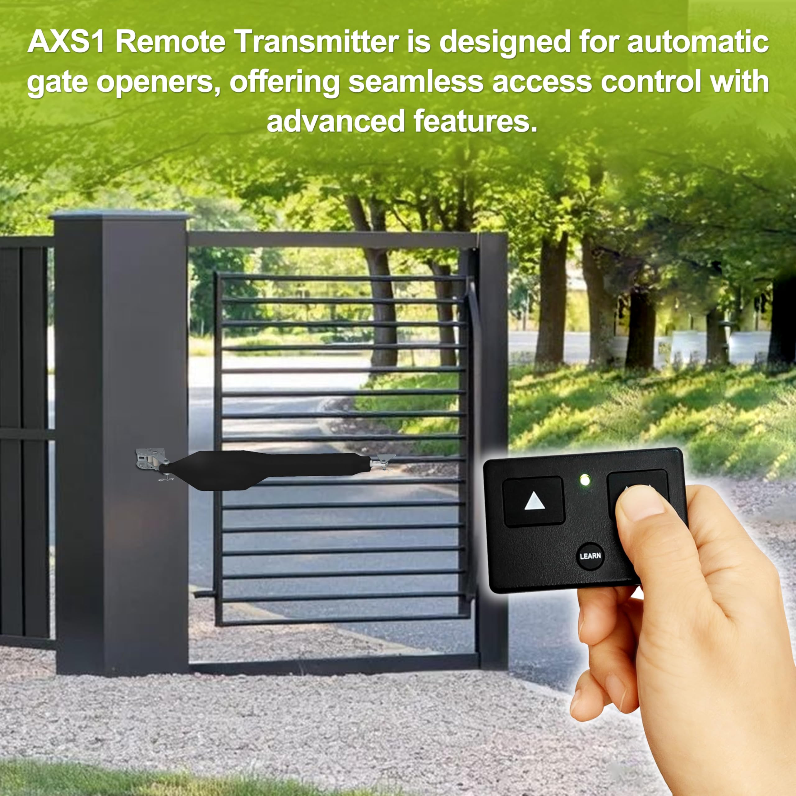 AXS1 Remote Transmitter Replacement for Automatic Gate Openers with 3-Button Compatible with Ghost Control Opener Systems