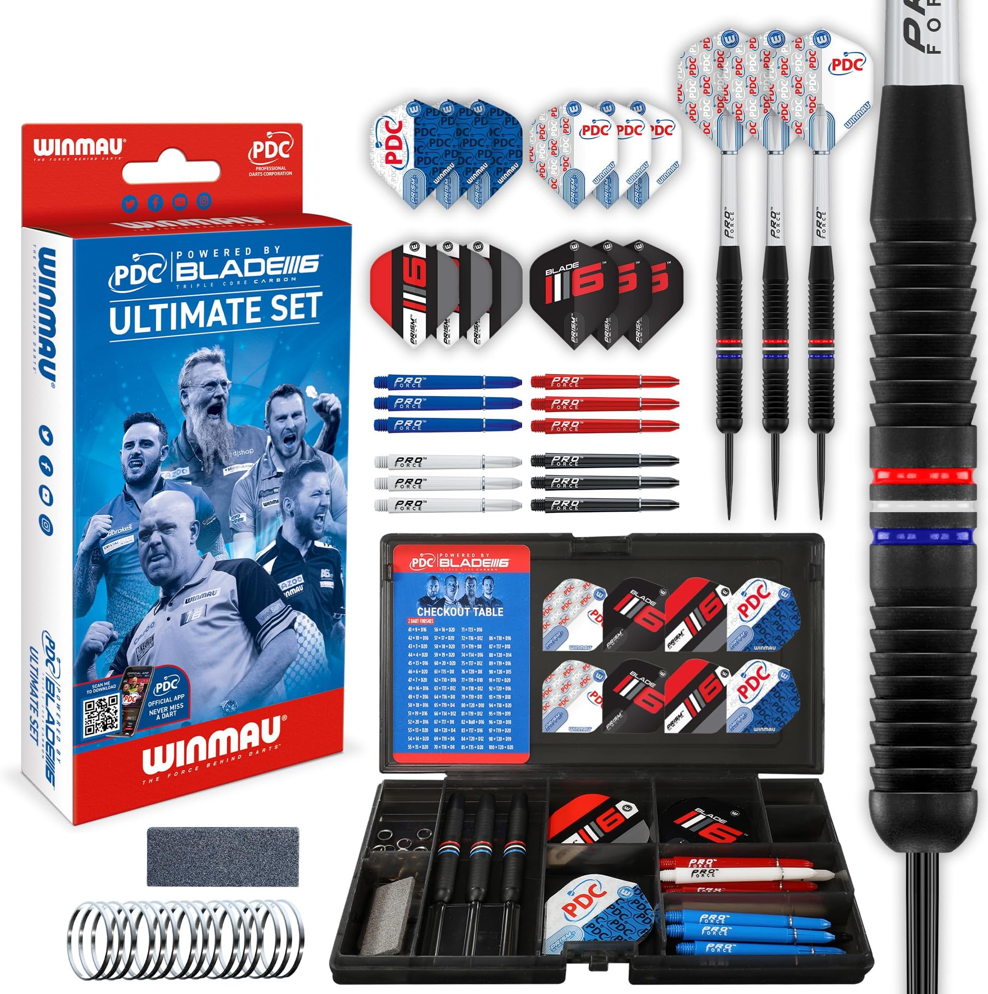 WINMAU Super Tune-Up Darts Accessory Set - Professional Dart Set with Over 150 Pieces | Darts Flights and Shafts in Set | Dart Accessory Set | Dart Set Basic Equipment