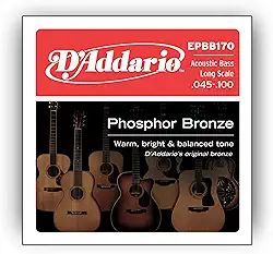 Encordoamento Para Baixolão 4 Cordas Escala Longa .045-.100 D'Addario Phosphor Bronze EPBB170