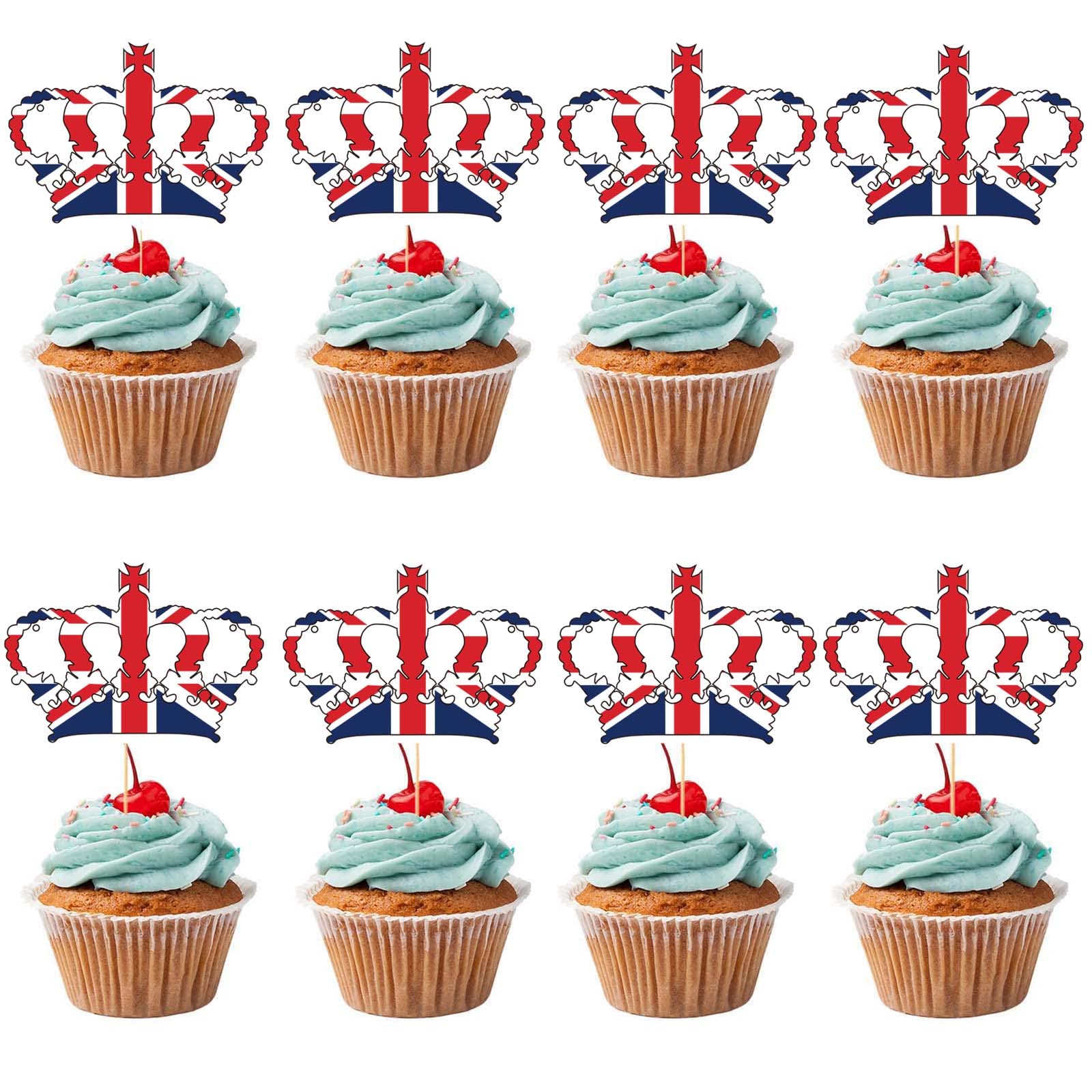 Buy 48 PCS King Charles III Coronation Cupcake Toppers, Union Jack
