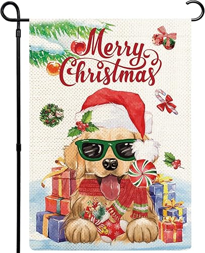 Golden Retriever - Banderas de jardín de Pascua para exteriores, huevos de Pascua, bandera de jardín de perro de 12 x 18 pulgadas, de doble cara,