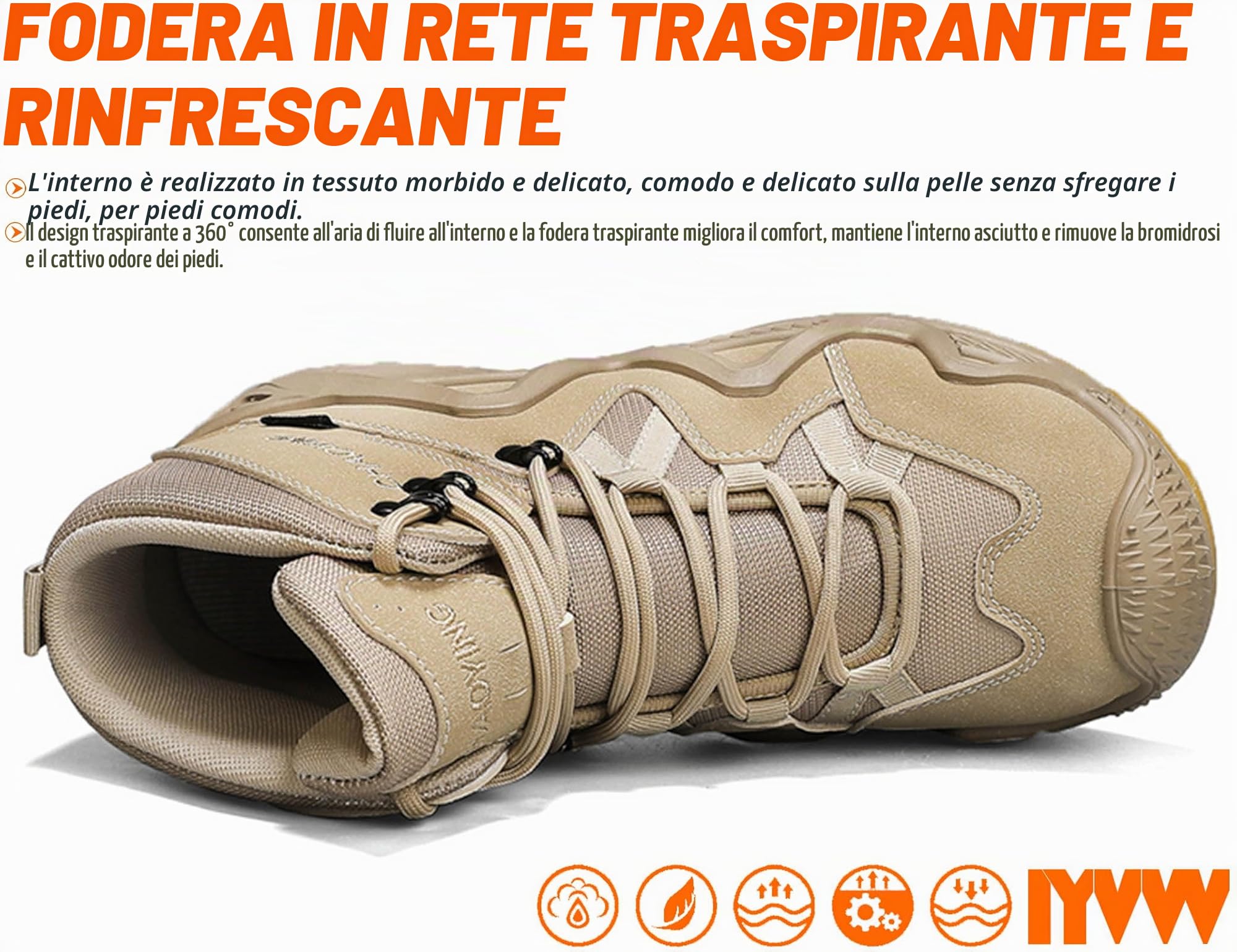 Stivali da uomo, in pelle, stile militare, impermeabili, con cerniera, tattici, per ambienti esterni, per forze dell’ordine, esercito