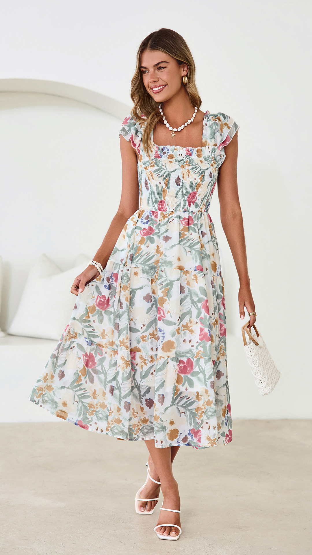 modest summer dress , vacation, wedding , spring women maxi dresses ,beach party do not tumble dry Short Sleeve Modest Summer Dress