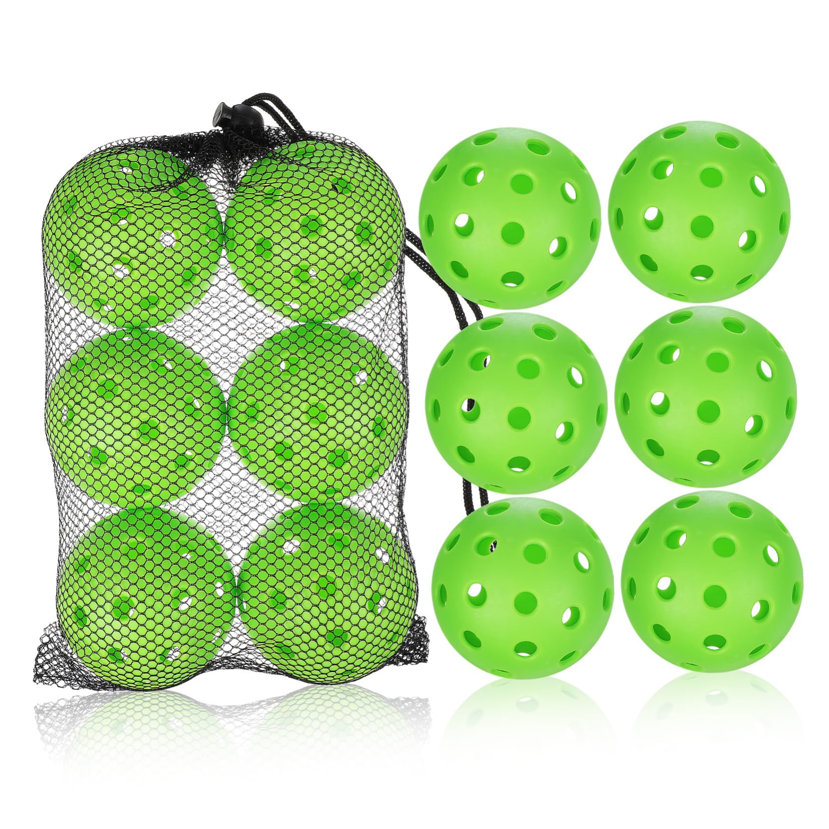 Abaodam 12 Pcs Sports Balls Lightweight Hollow Plastic Baseballs Golf Practice Balls for Training Durable Material for Use Mesh Bag Packaging
