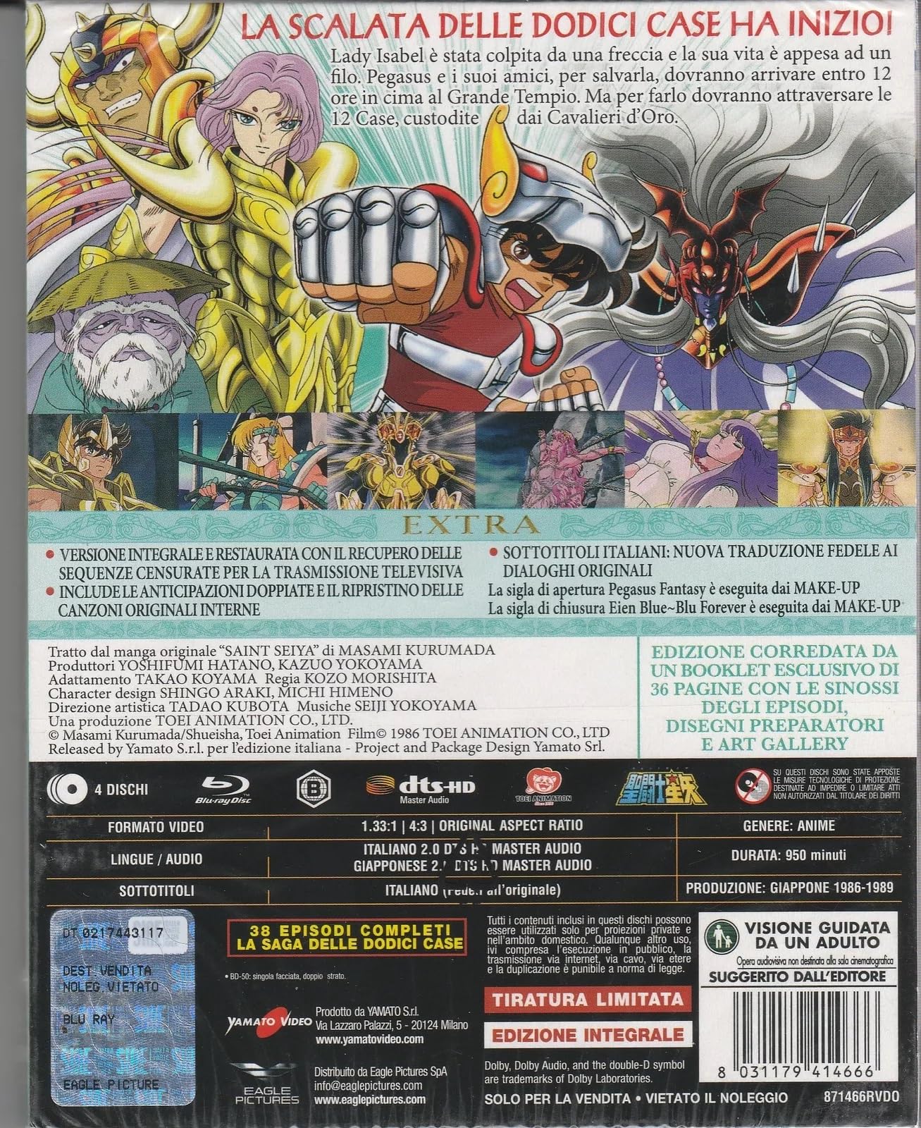 17 Blu-ray I CAVALIERI DELLO ZODIACO serie completa 12 case + Asgard + Nettuno + Ade
