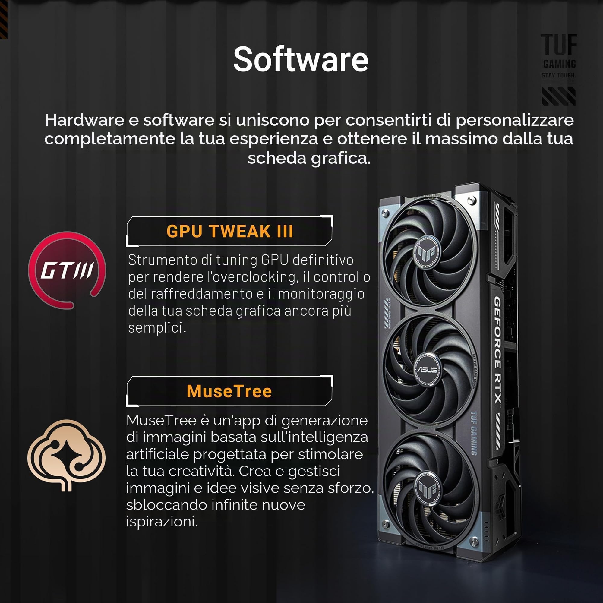 ASUS TUF Gaming GeForce RTX™ 5070 Ti 16 GB GDDR7 OC Edition Gaming Scheda grafica (PCIe® 5.0, HDMI®/DP 2.1, 3.125 slot, componenti di grado militare, rivestimento PCB protettivo, ventole Axial-Tech)