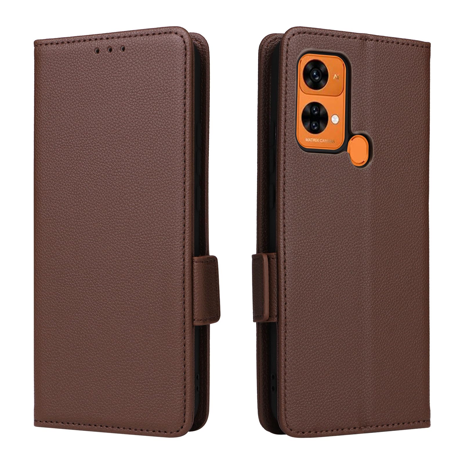 WBWONE Leather Folio Cover per Oukitel C51, Custodia in Pelle