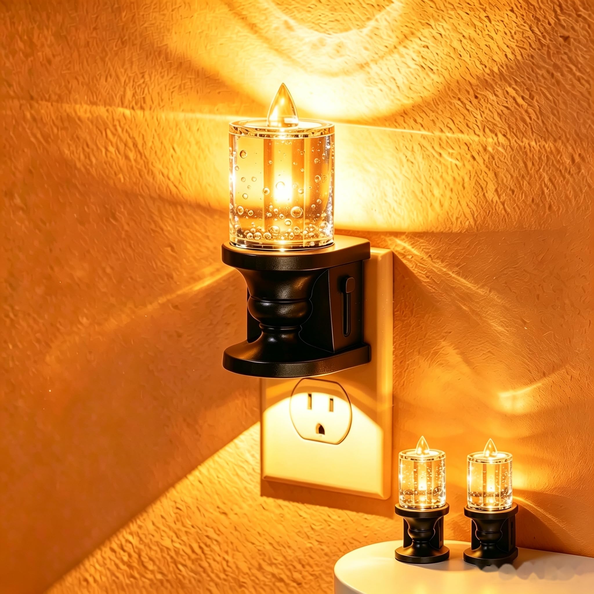 Briignite Flameless Candle Night Light, Bubble Night Lights Plug into Wall