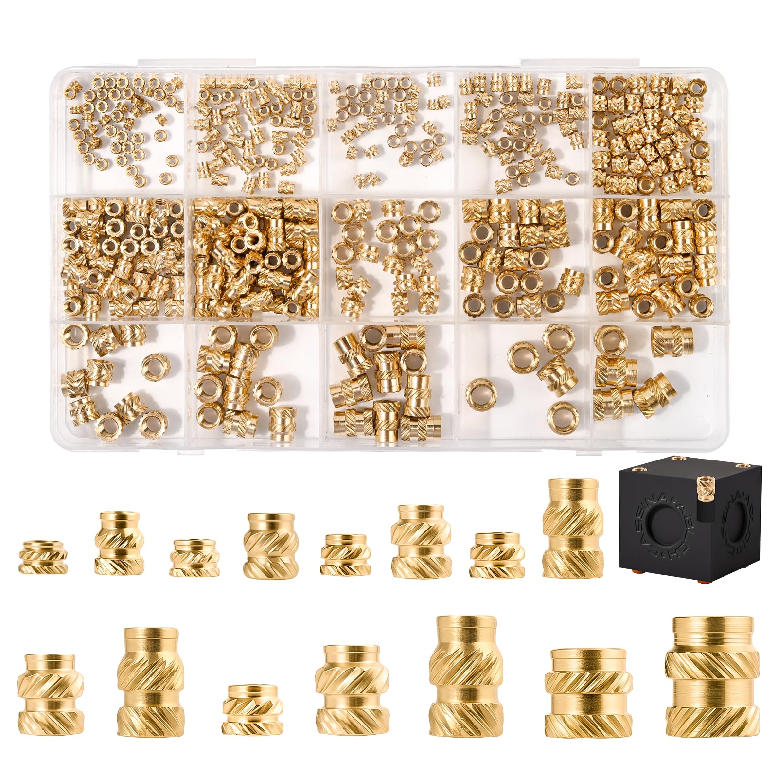 Brass Threaded Inserts - 400 Piece Assortment -1