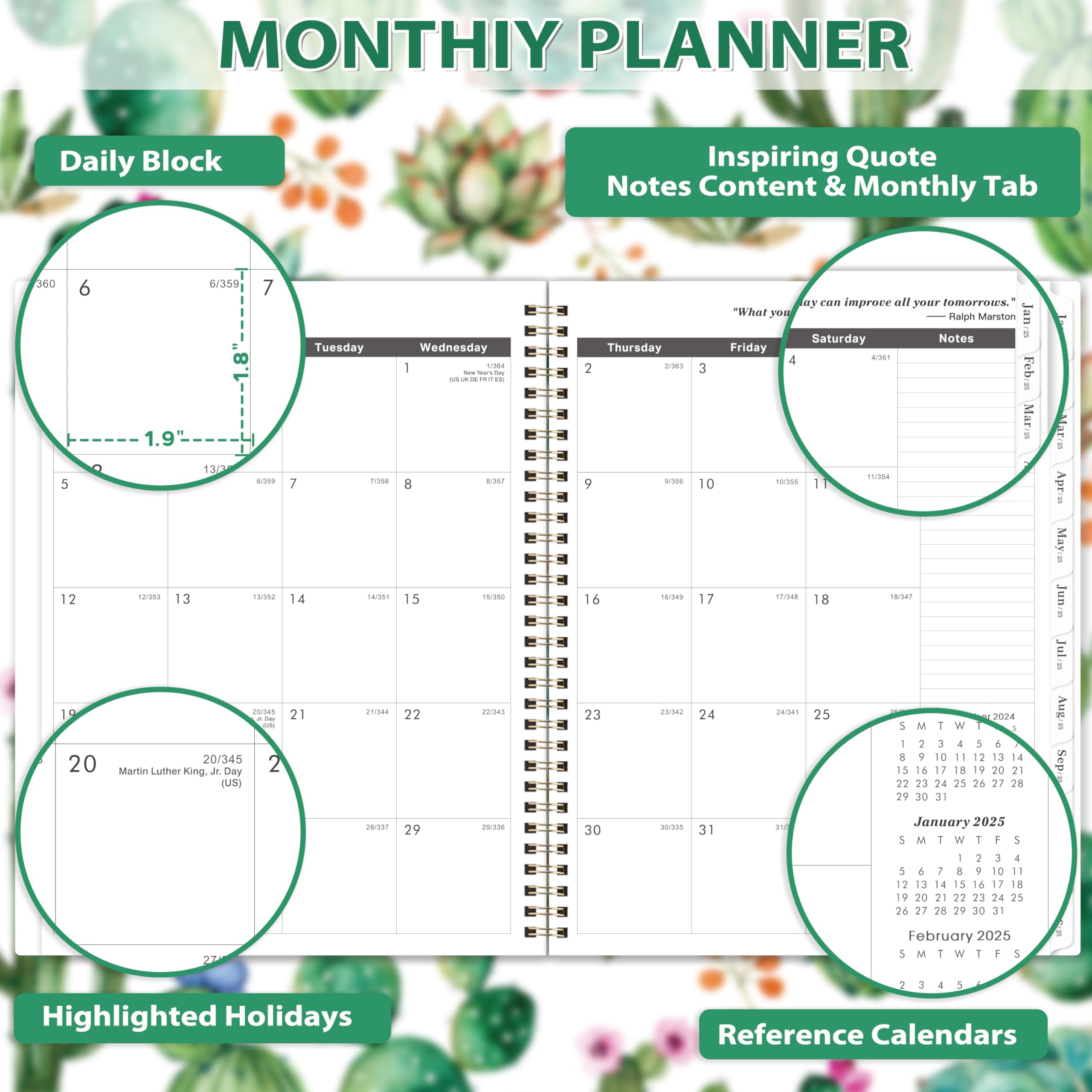 2025-2026 Monthly Planner - 18 Month Calendar July 2025 To December 2026