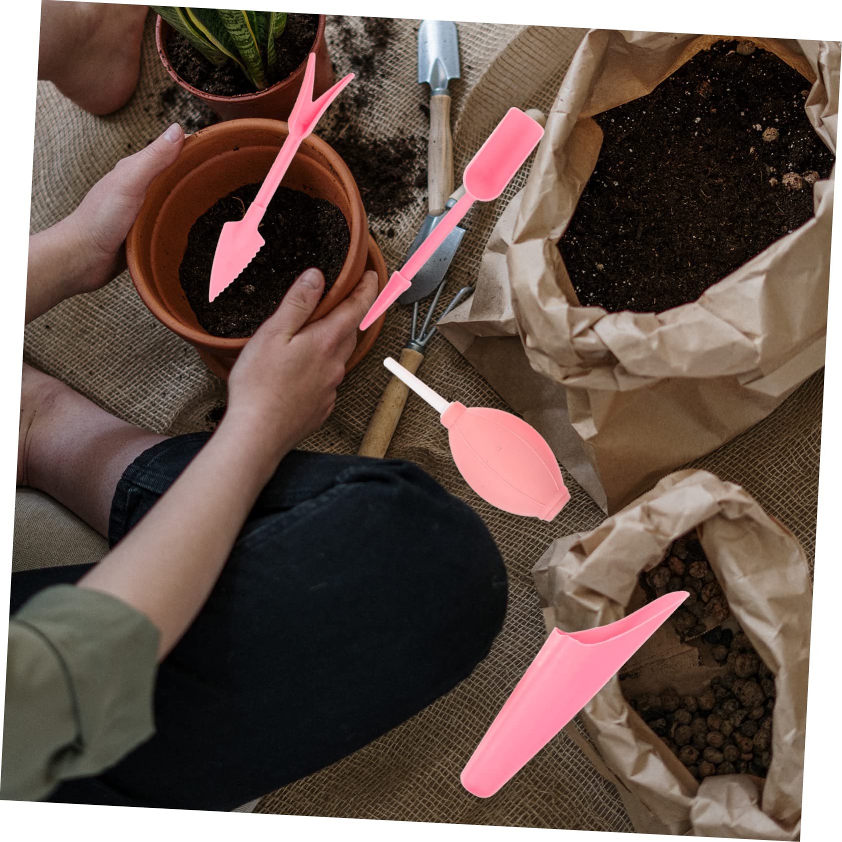 GANAZONO 5 Set Set di Attrezzi da Giardino Cesoie Strumento per Piantare Il Giardino Kit per Bambini Strumento Manuale Succulento Widger Distributore PVC Bambino Mini Vestiti per Bambini
