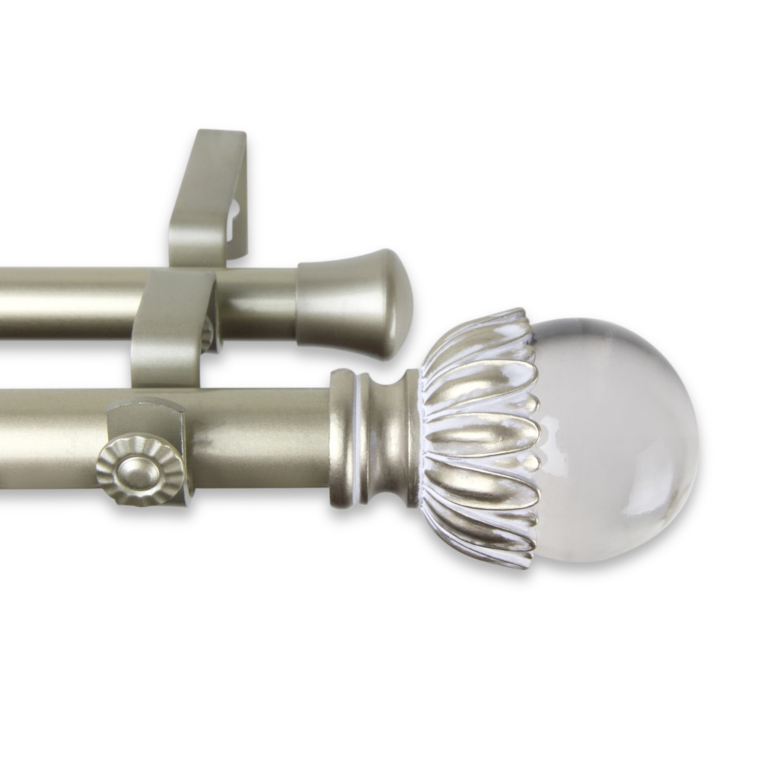 A&F Rod Decor - Reese Double Curtain Rod 1 inch Diameter, 160-240 inch - Light Gold