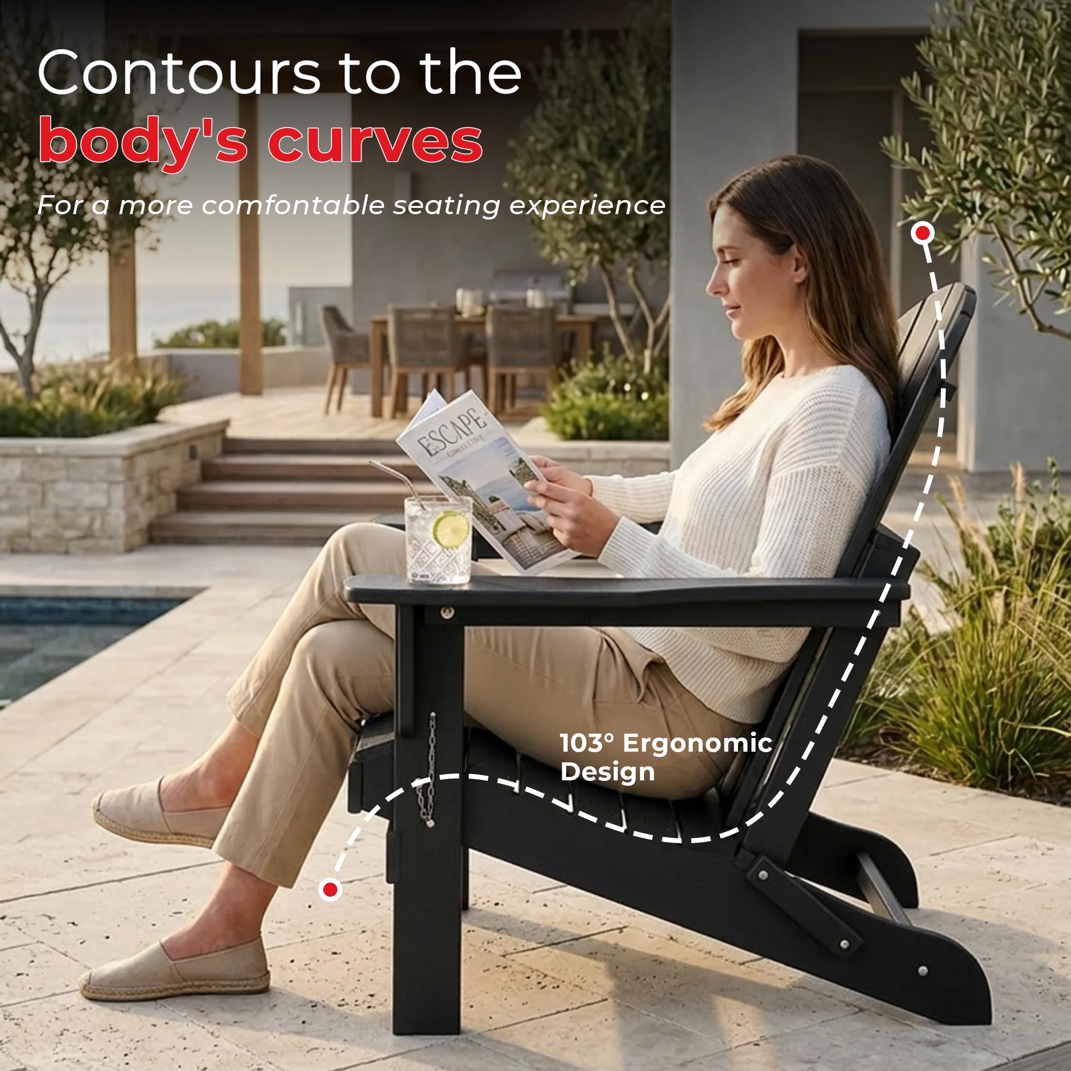 Amazon.com : Costaelm Outdoor Folding Chair, Outdoor Seating