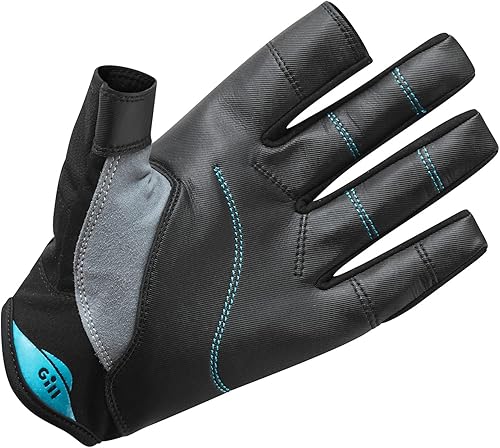 Gill Guantes de vela de campeonato  Dedos largos con dedo y pulgar expuestos  Tela Dura-Grip 50+ protección solar UV y repelente al agua