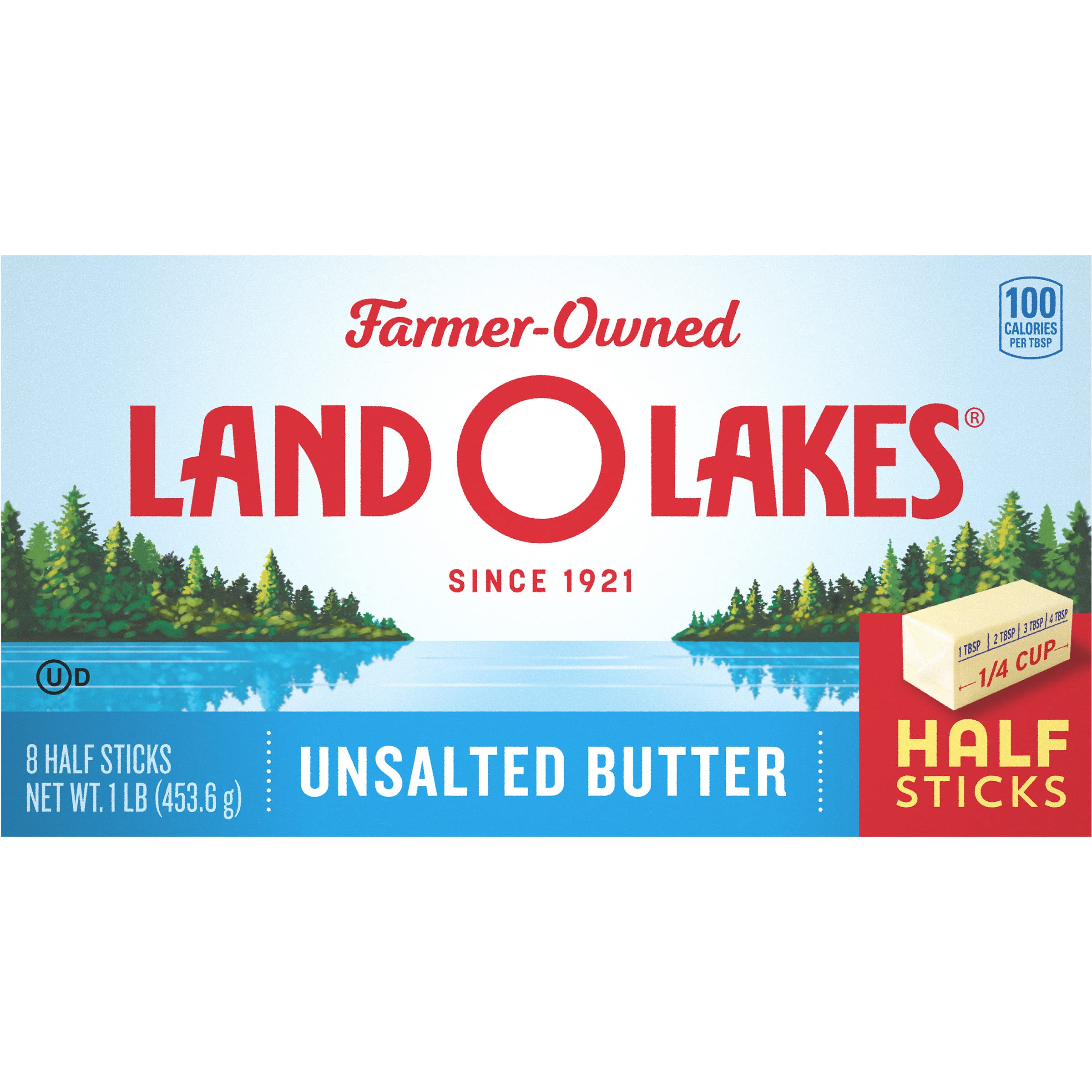 Land O Lakes® Unsalted Butter in Half Sticks, 1 lb in 8 Sticks