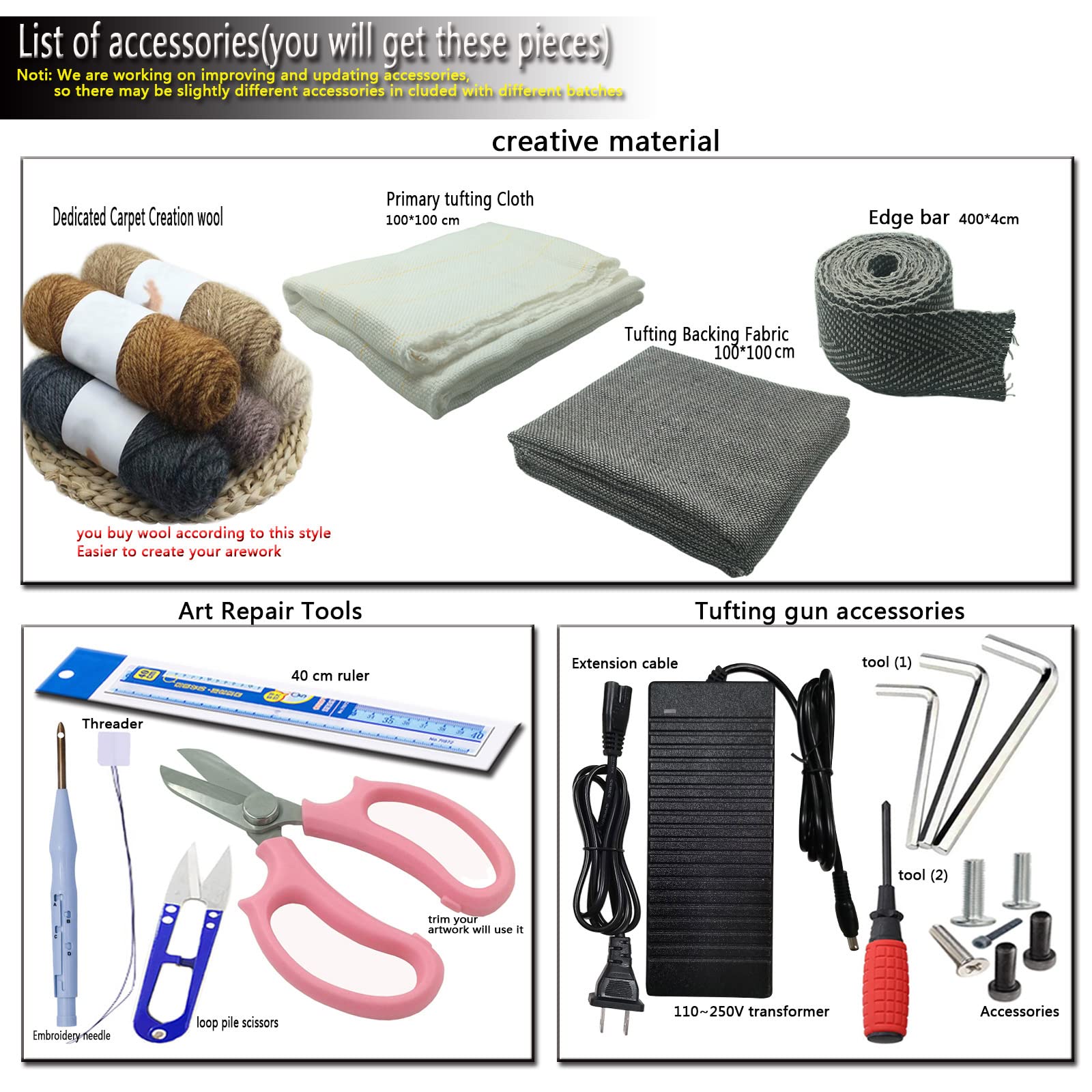 Tufting gun, Imake rug tufting gun With Monk cloth 2 in 1 Cut Pile