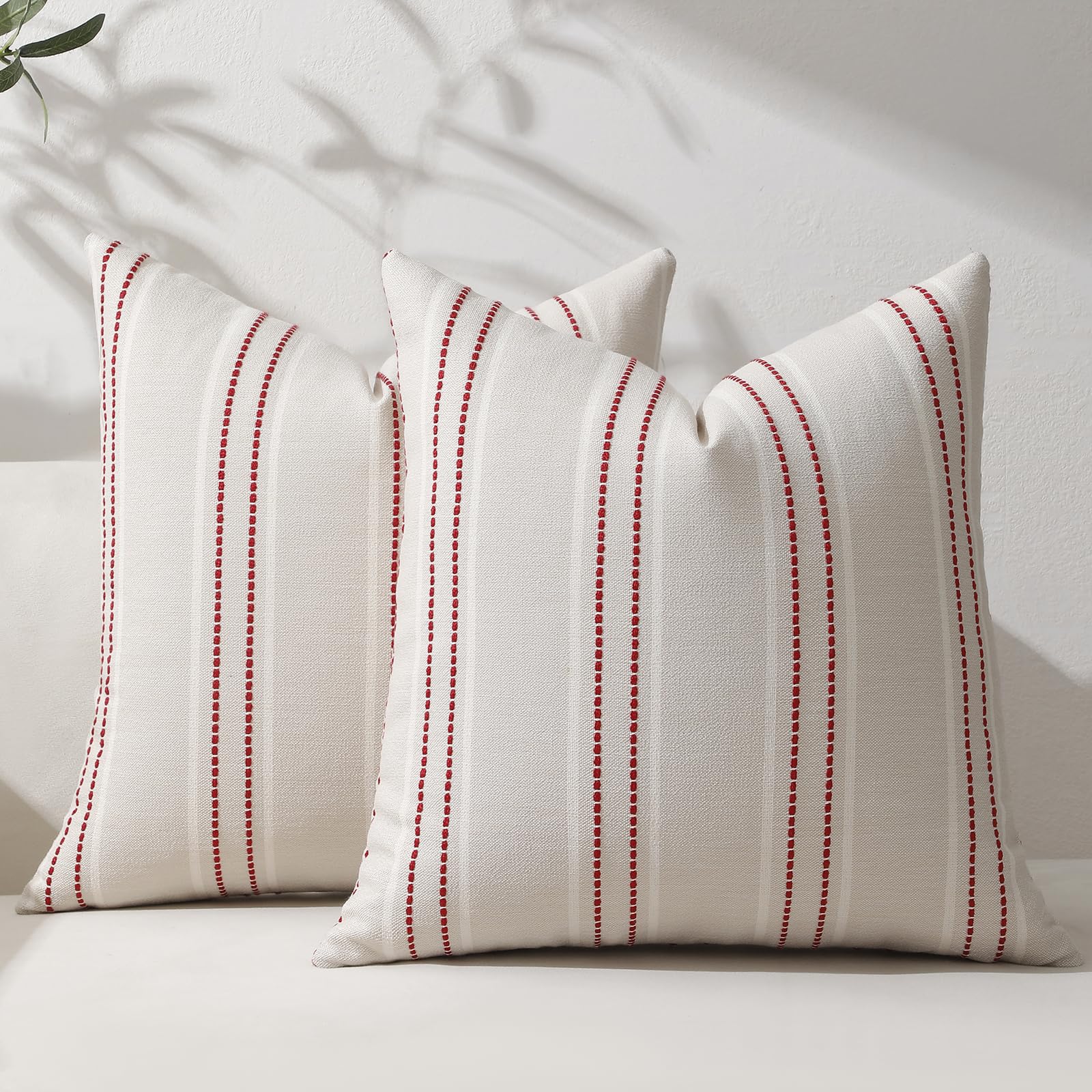 Hckot Christmas Throw Pillow Covers 22x22 Set of 2 Xmas Decor Pillows Red
