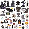 CCINEE 48pcs Halloween Mini Resin Figurines for Crafts, Miniature Skull Ghost Pumpkin Figures to Hide Tiny Village Collections Bulk for Holiday Party Favor Table Indoor Garden Dollhouse Decorations