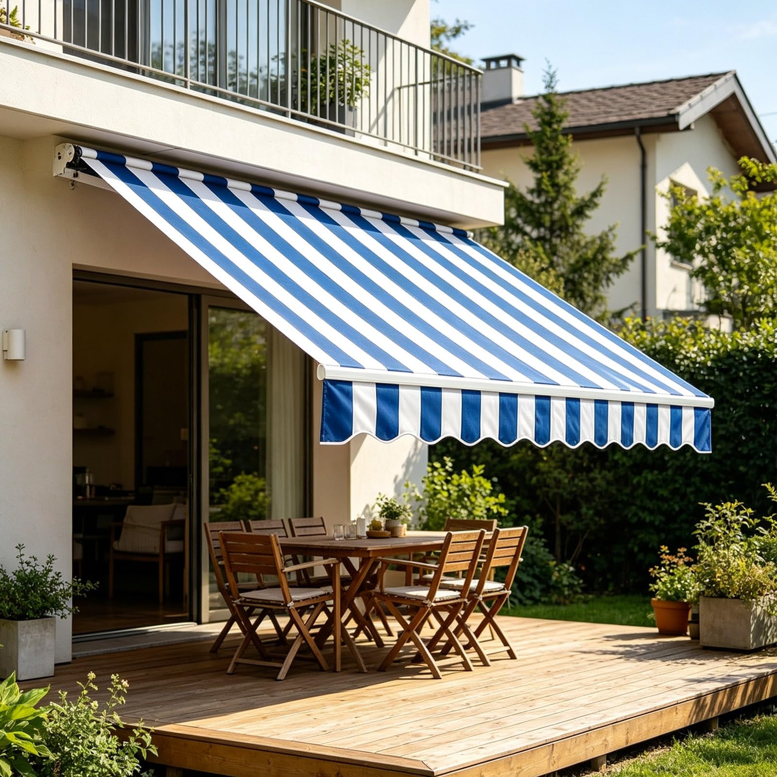 Telo di Ricambio per Tenda da Sole Retrattile, Tessuto di Ricambio per Tenda da Sole da Giardino con Retrattile Manuale, Copertura di Ricambio per Balcone Senza Telaio