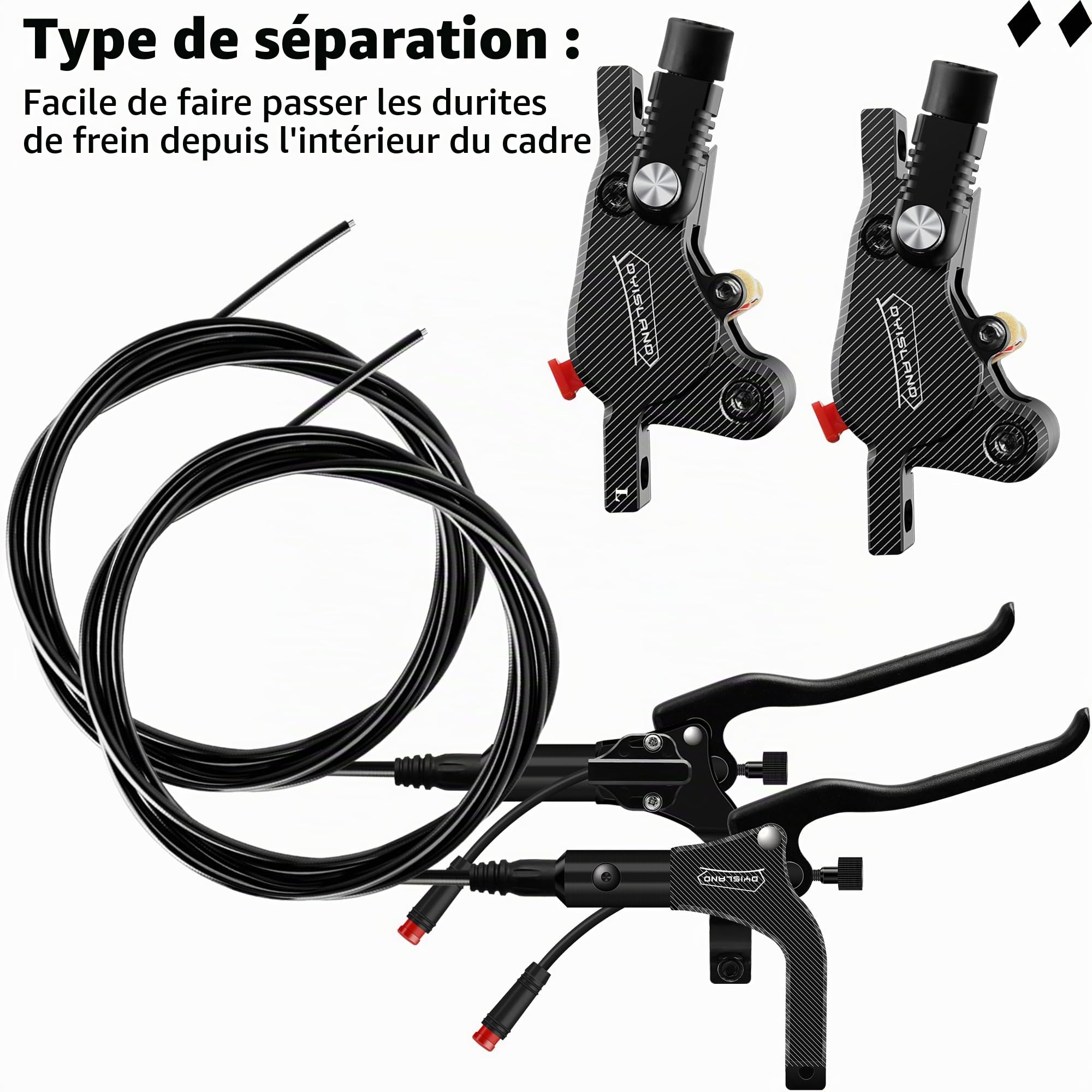 LD-210S Kit de Freins à disques hydrauliques，2-PIN/Kit de Freins hydrauliques pour Scooter électrique/E-Scooter