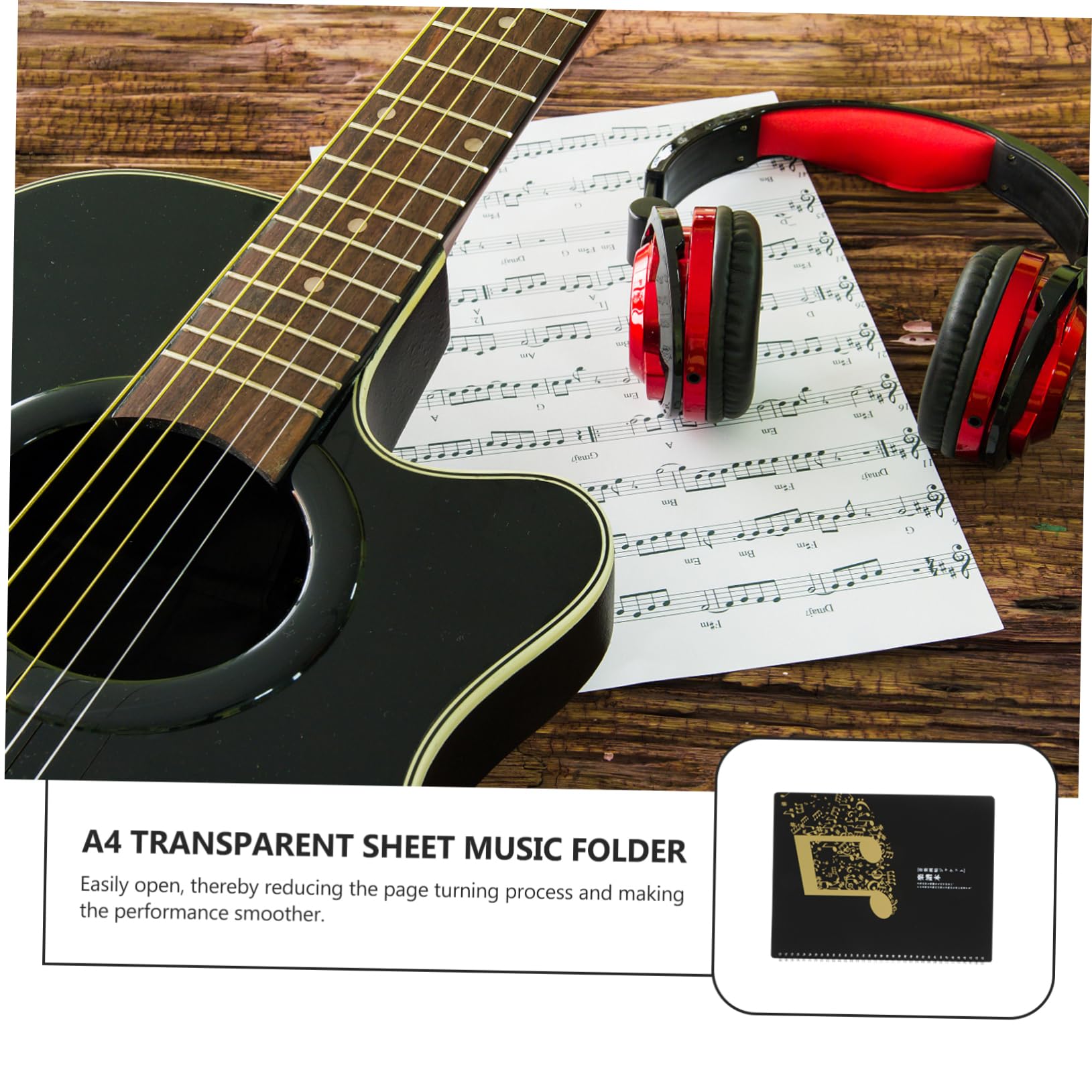 A4 Music Folder with 40 Transparent Pockets, Durable Plastic File Holder for Sheet Music Ideal for Musicians Artists, and Songwriters - Image 2