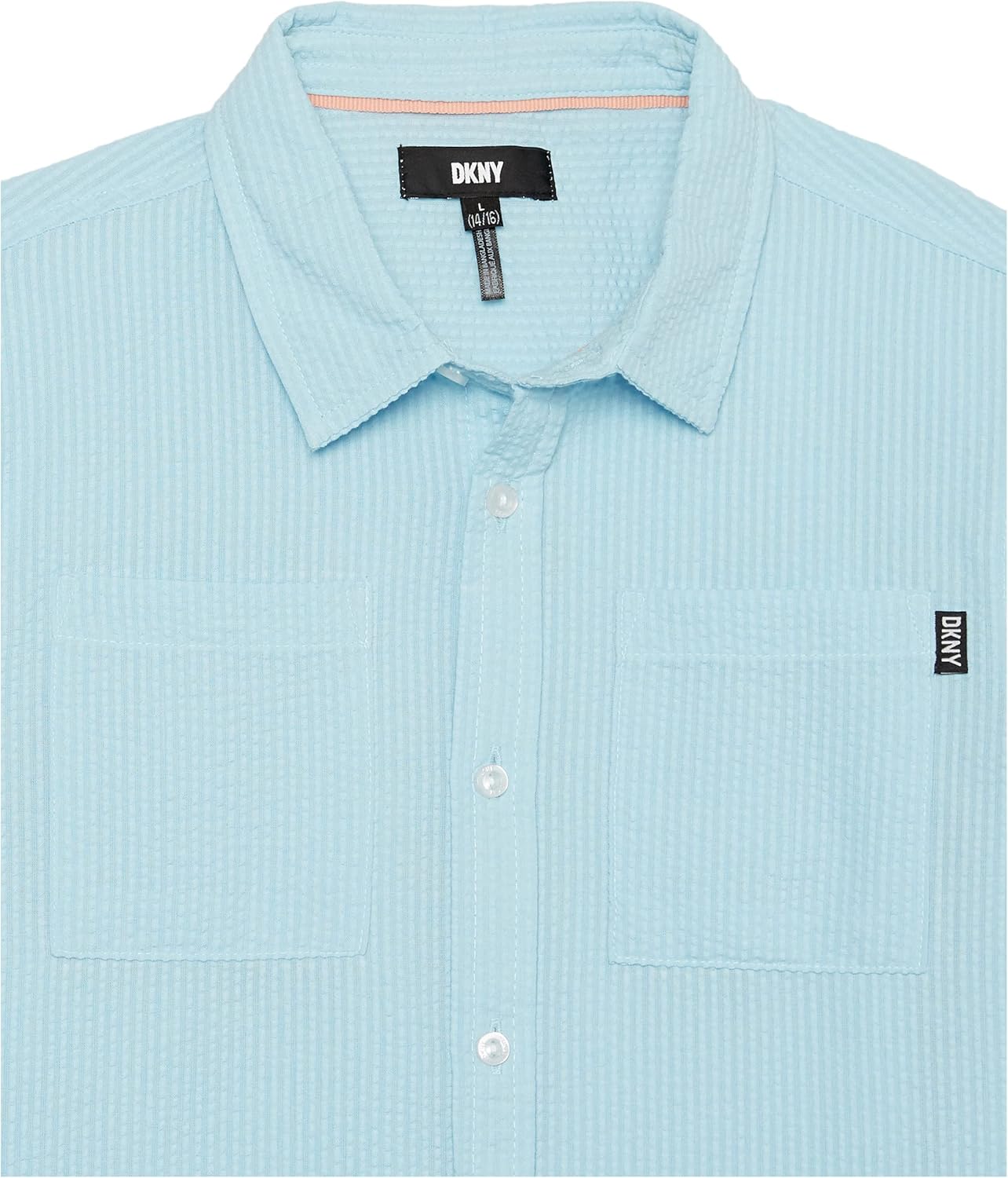 DKNY Boys Classic Long Sleeve Woven Button Down Shirt - Image 2