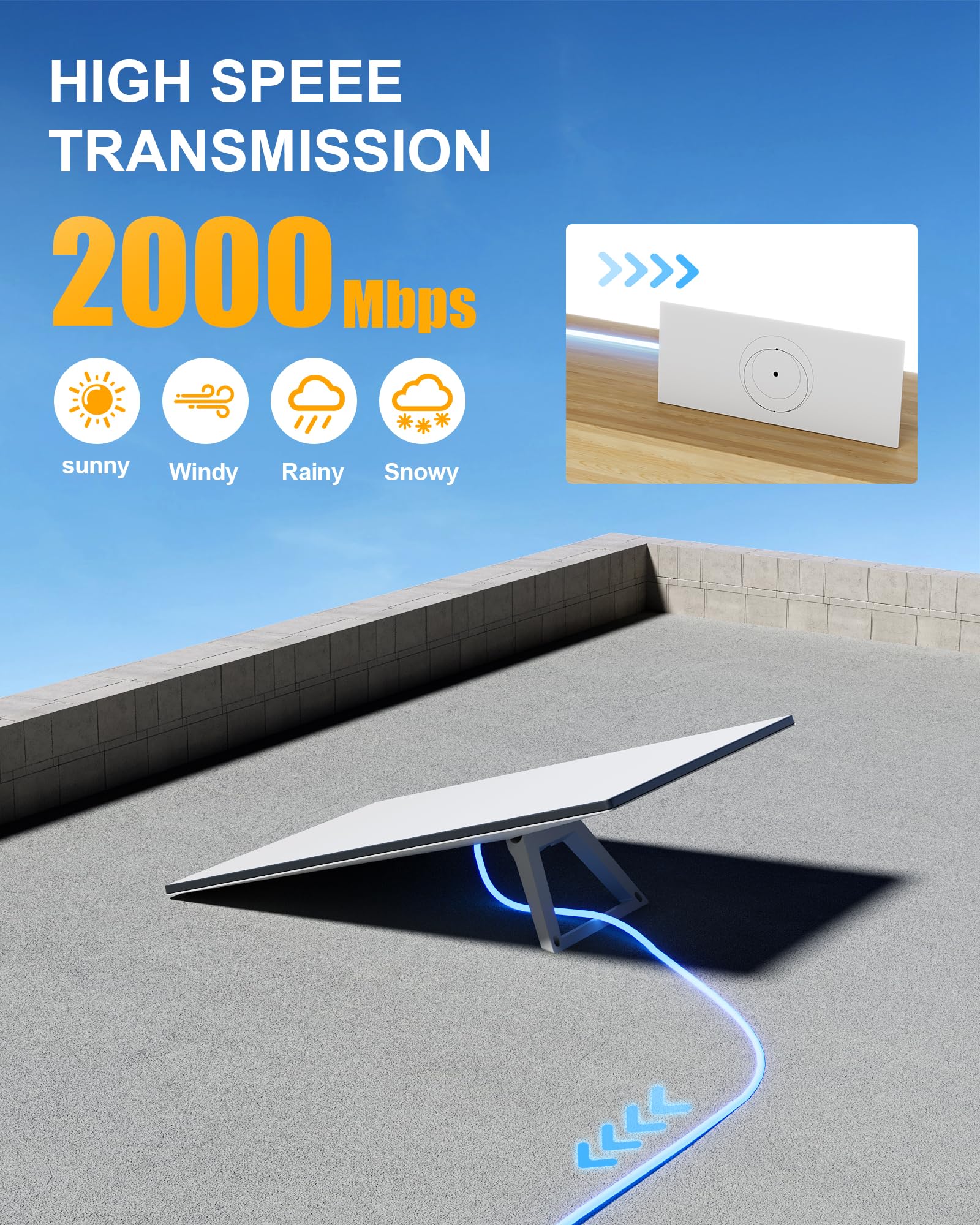 Foboiu Fit for Starlink Gen 3 Cable 175FT/ 53M Long Cable, Replacement Extension Starlink Ethernet Cable Waterproof Compatible with Starlink Cord V3, Grey (175Feet /53 Meter)