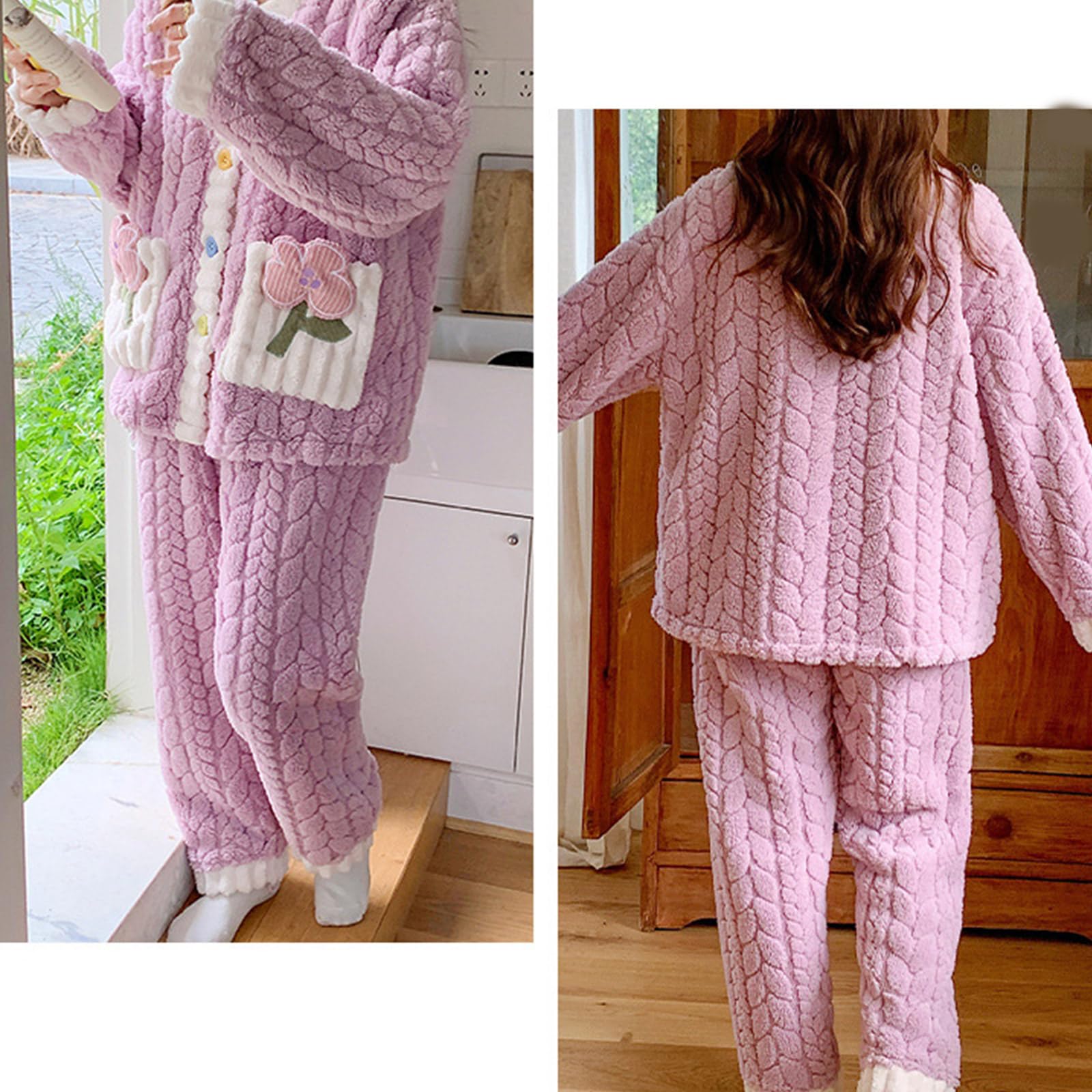 Pijamas de poliéster con cintura elástica para piel sensible y comodidad durante el período de maternidad, pijamas de embarazo