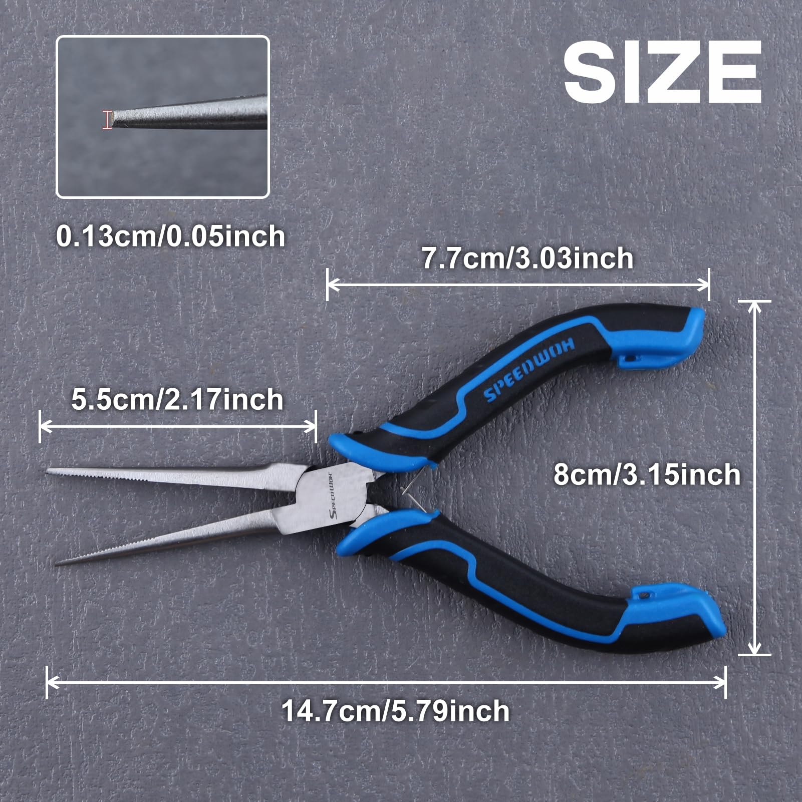 SPEEDWOX Mini Needle Nose Pliers Serrated Jaw with Protective Cover Needle Nose Pliers for Jewelry Making Precision Compact Long Nose Plier Needle Tip for Wire Bending Small Object Gripping - Image 2