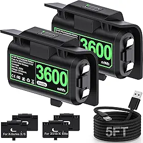 Mocagen Bateria Para Controle Xbox One/Xbox Series X/S, Recarregável Pack One S/X/Elite, Kit De Carregamento Play Com Capas E Cabo