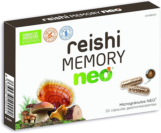 NEO | Reishi Memory | 30 Cápsulas | Ayuda a Mejorar la Memoria | A Base de Bacopa, Reishi, Melena de León y Cordyceps | Elaborado con Hongos Ecológicos