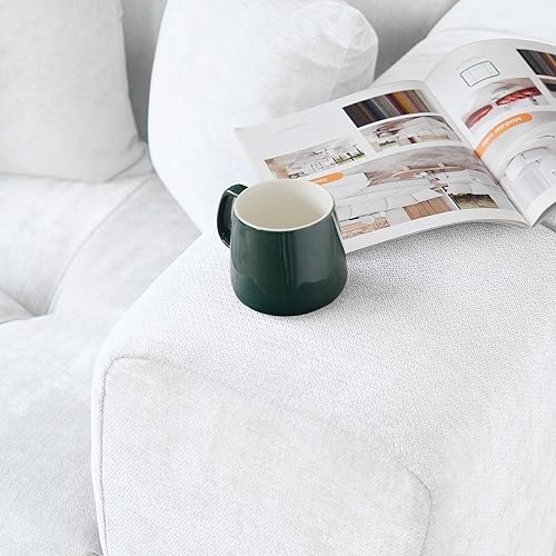 Miniatura 8 de WJShome Sofás seccionales de 144 pulgadas para sala de estar, sofá modular en forma de L, 3 plazas con otomana, asiento profundo de lino con sofás