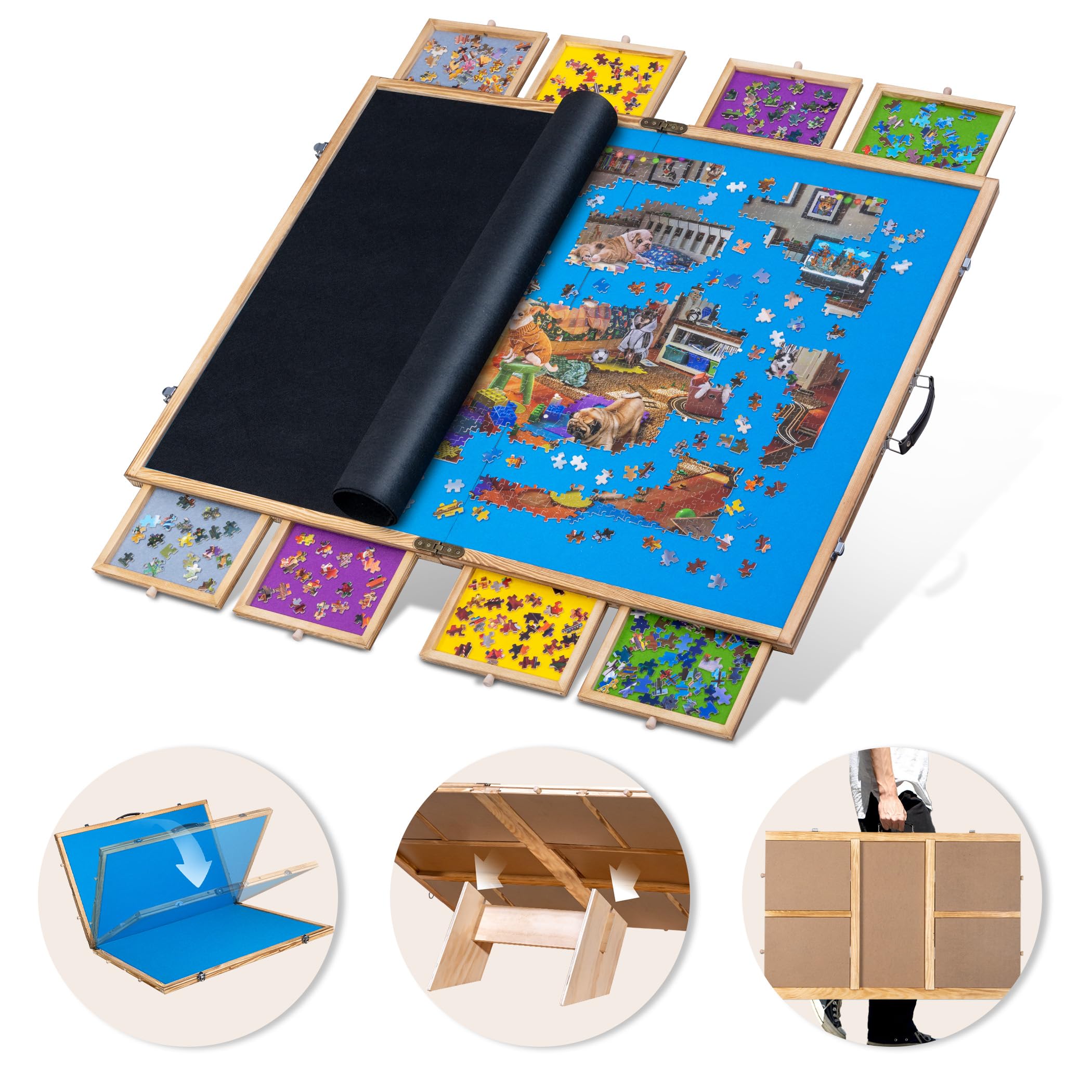 Amazon.com: Lavievert 2000 Piece Tilting & Foldable Puzzle Board
