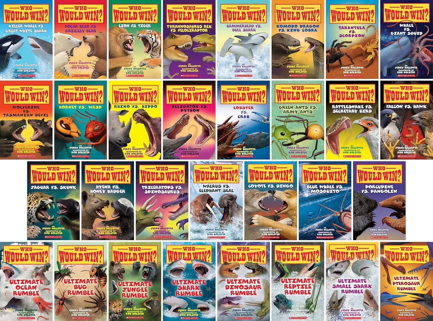 Who Would Win? Full 31 Book Collection by Jerry Pallotta - Educational Animal Battle Series for Kids      Paperback – March 12, 2025