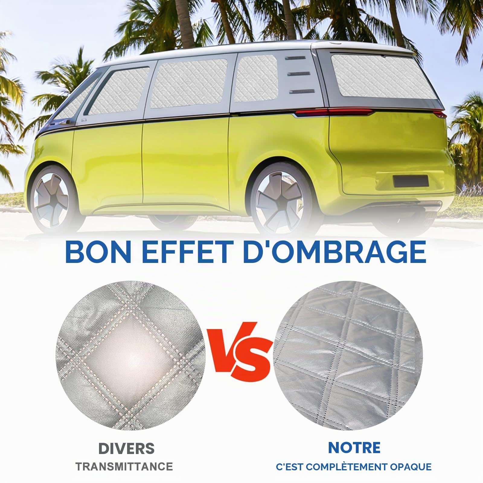 Pare Soleil Voiture Interieur pour VW ID Buzz 2022-2025, Pare Soleil Voiture Pare Brise Avant Pliable pour Intimité et Régulation Thermique en Camping-Car