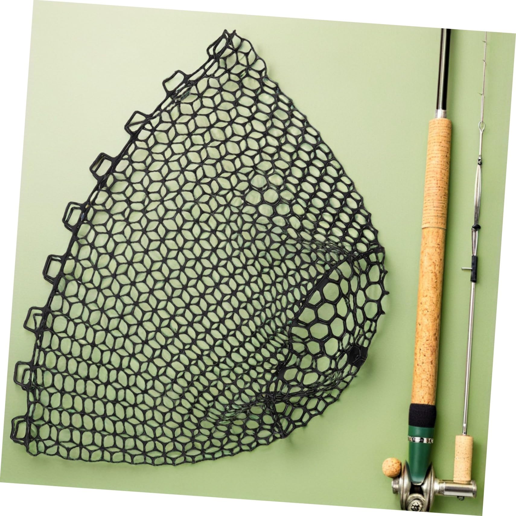 Anneome Pesca de Reemplazable Bolsa Plegable sin Mango Malla Segura y Resistente para Captura Agua y Accesorio para Pesca Catch and Release