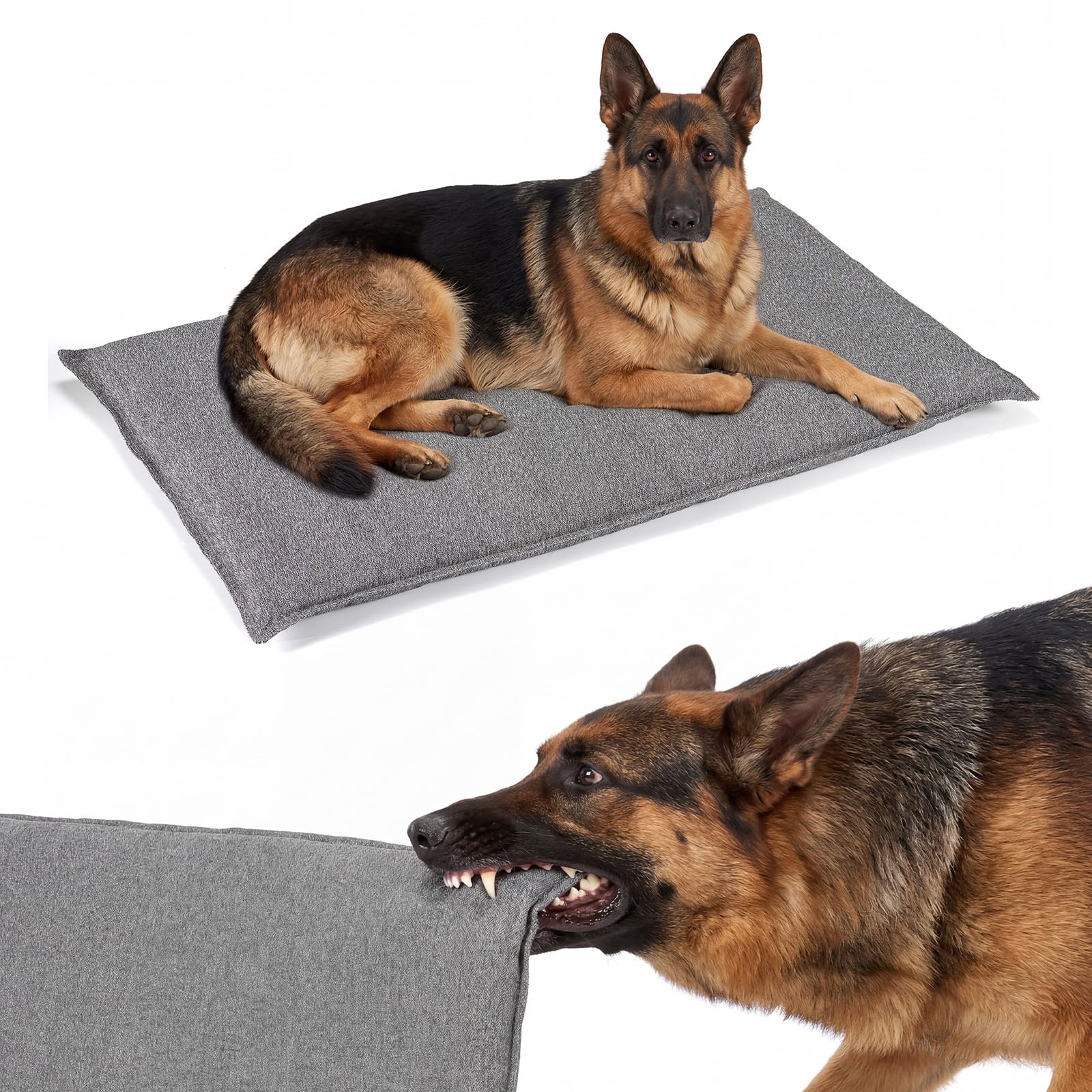 Veehoo Indestructible Dog Bed for Crate, Chew Proof Dog Crate Pad with Reinforced Corners, Medium Chew Resistant Kennel Pad for Aggressive Chewers, Machine Washable, 76 x 46 cm