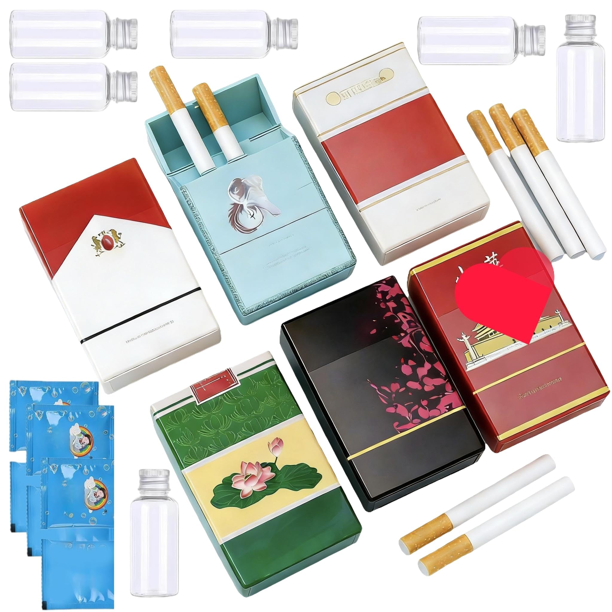 Bubble ToyCigarette, Bubble BlowingCigarette Stress Relief Toy, Fake BubblesSmokeCigarettes Pack Blower, Blow BubblesCigarettes Sticks with Liquid Relaxation Birthday Christmas (6pcs Six Colors)